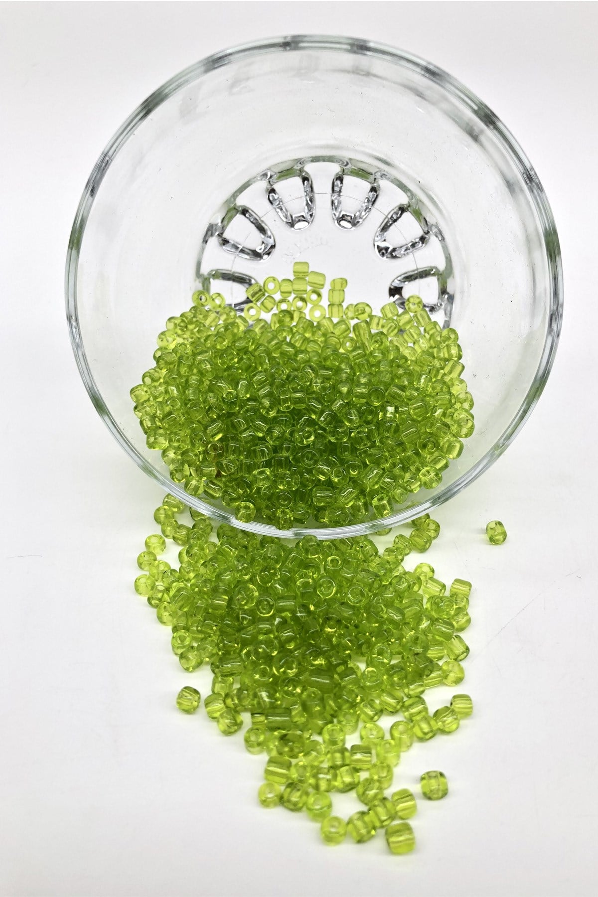 Transparent Green Sand Beads 4 mm