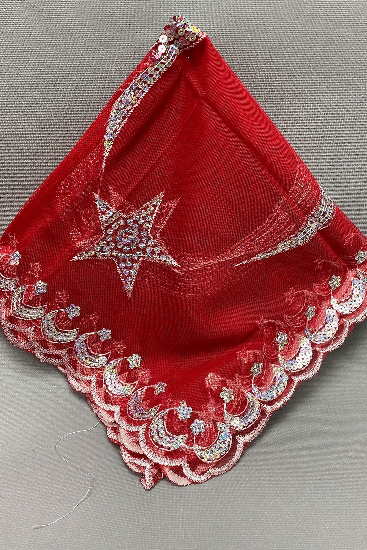 Simli Gelin Duvağı ve Ay Yıldızlı Damat Örtüsü Takı Kurdele Seti