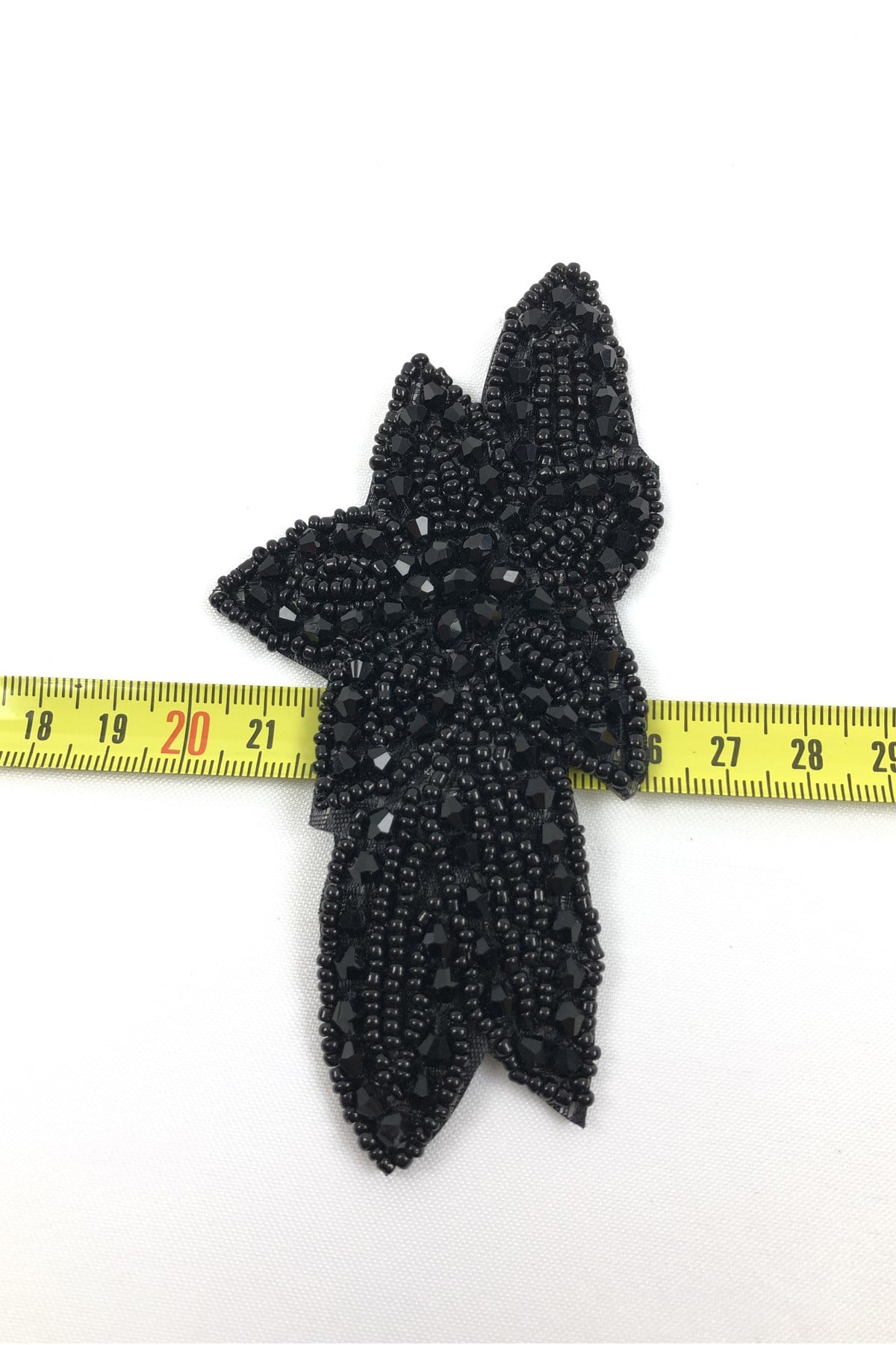 Black Beaded Iron-on Stone Applique