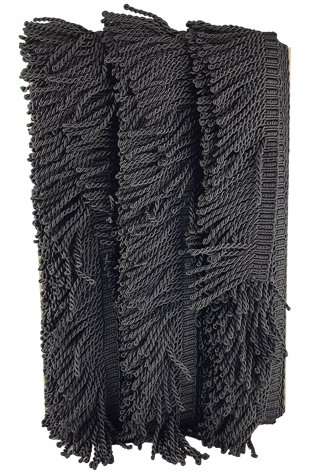 Black Twisted Bouillon Fringe Tassel 7 cm