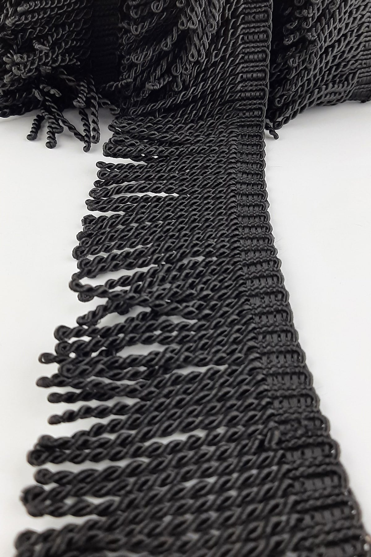 Black Twisted Bouillon Fringe Tassel 7 cm