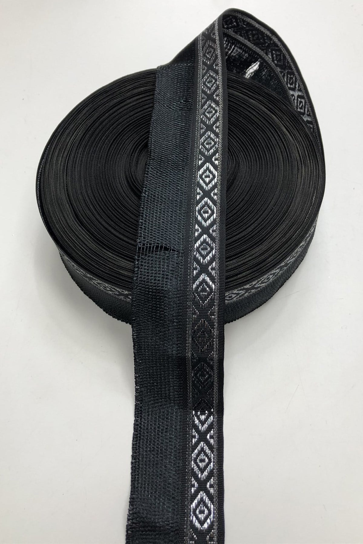 Black Patterned Printed Ribbon 4.5 cm