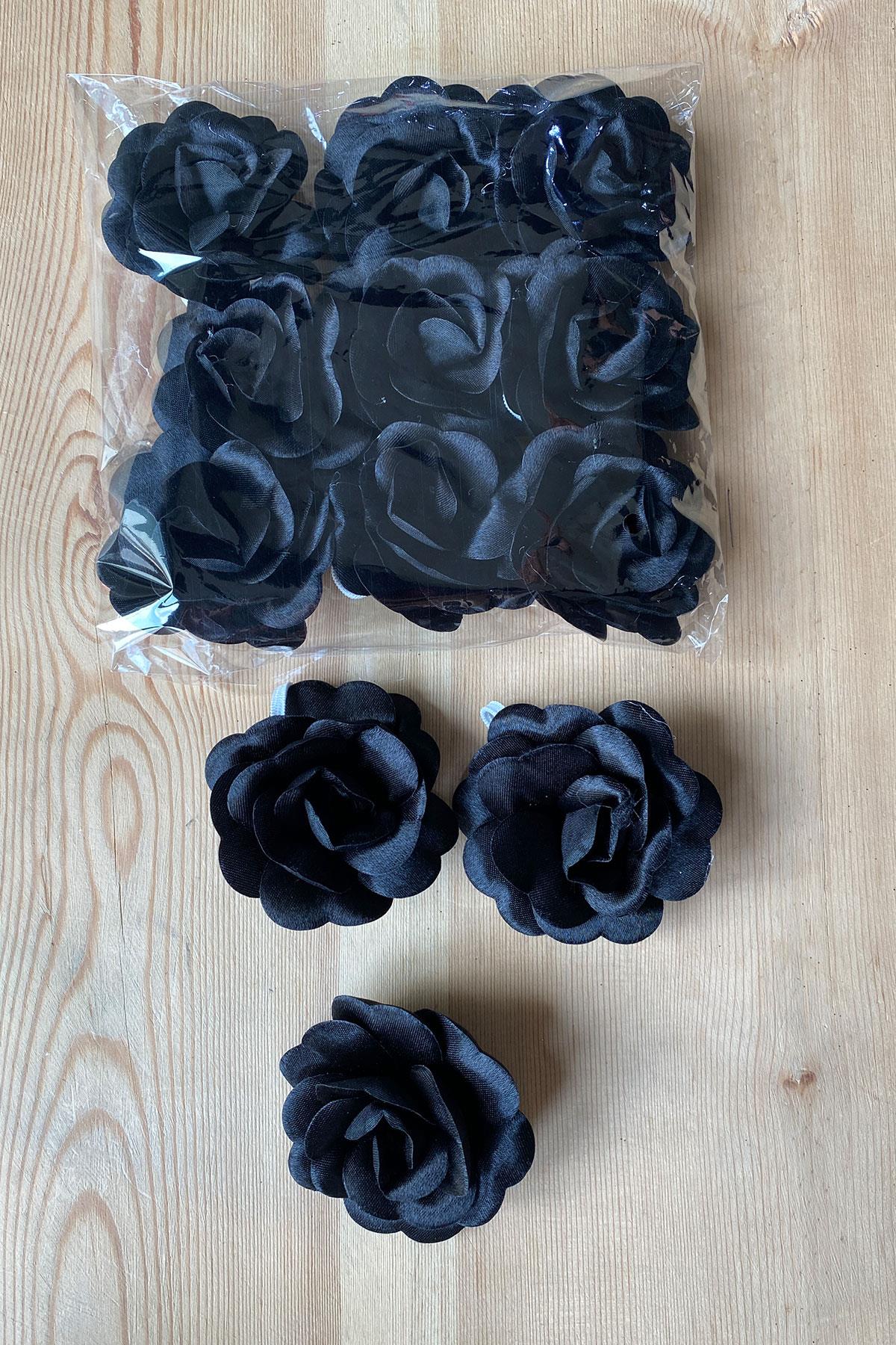 Black Bridal Henna Hand Rose 12 Pcs