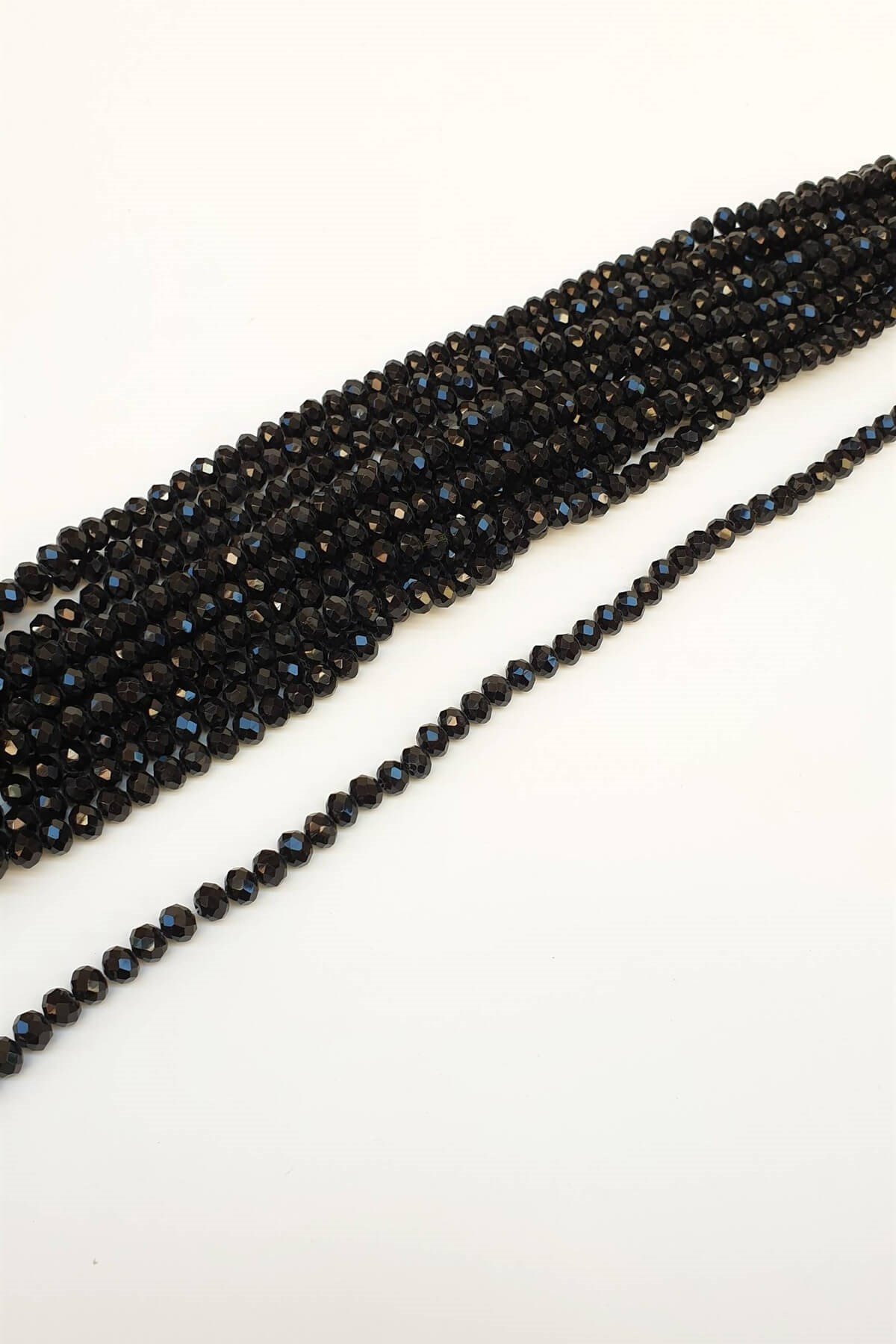Siyah Kaplama Kristal Boncuk 8 mm