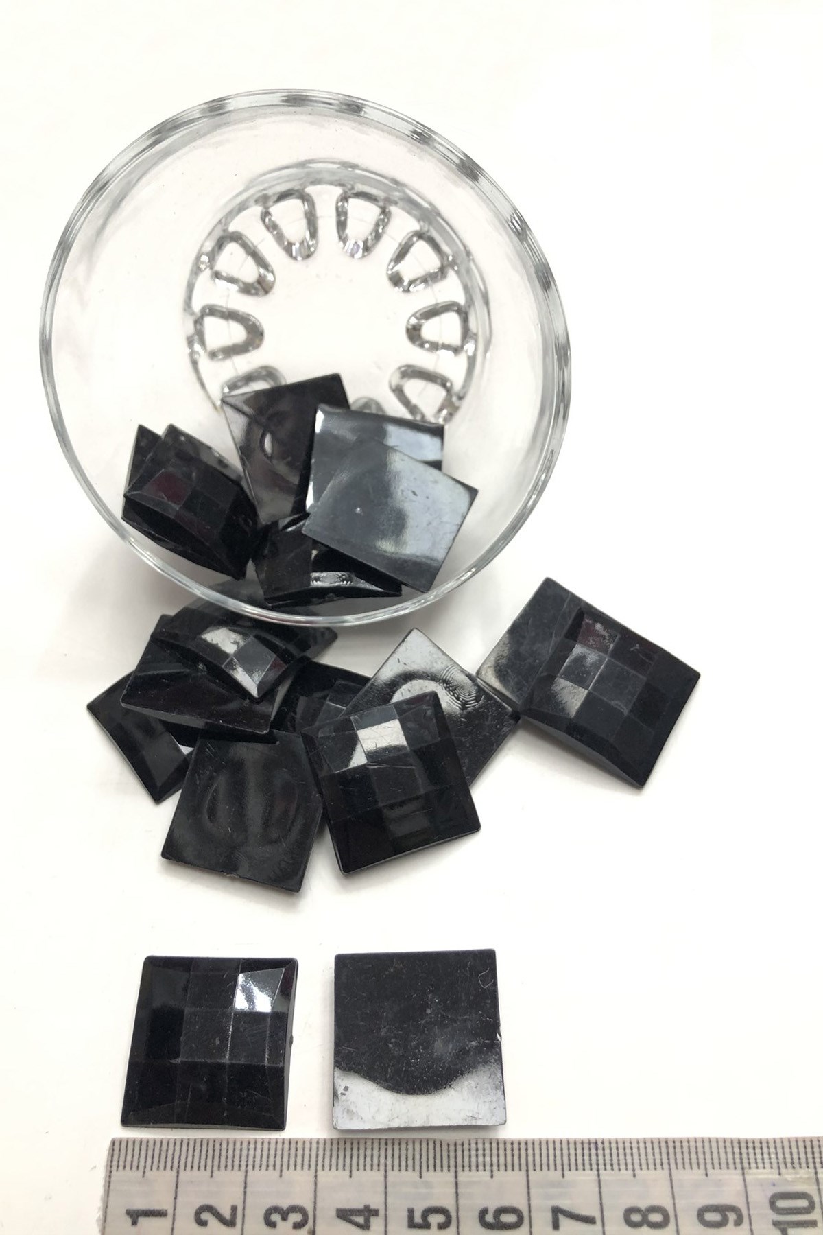 Black Square Plastic Strut Stone 10 pcs