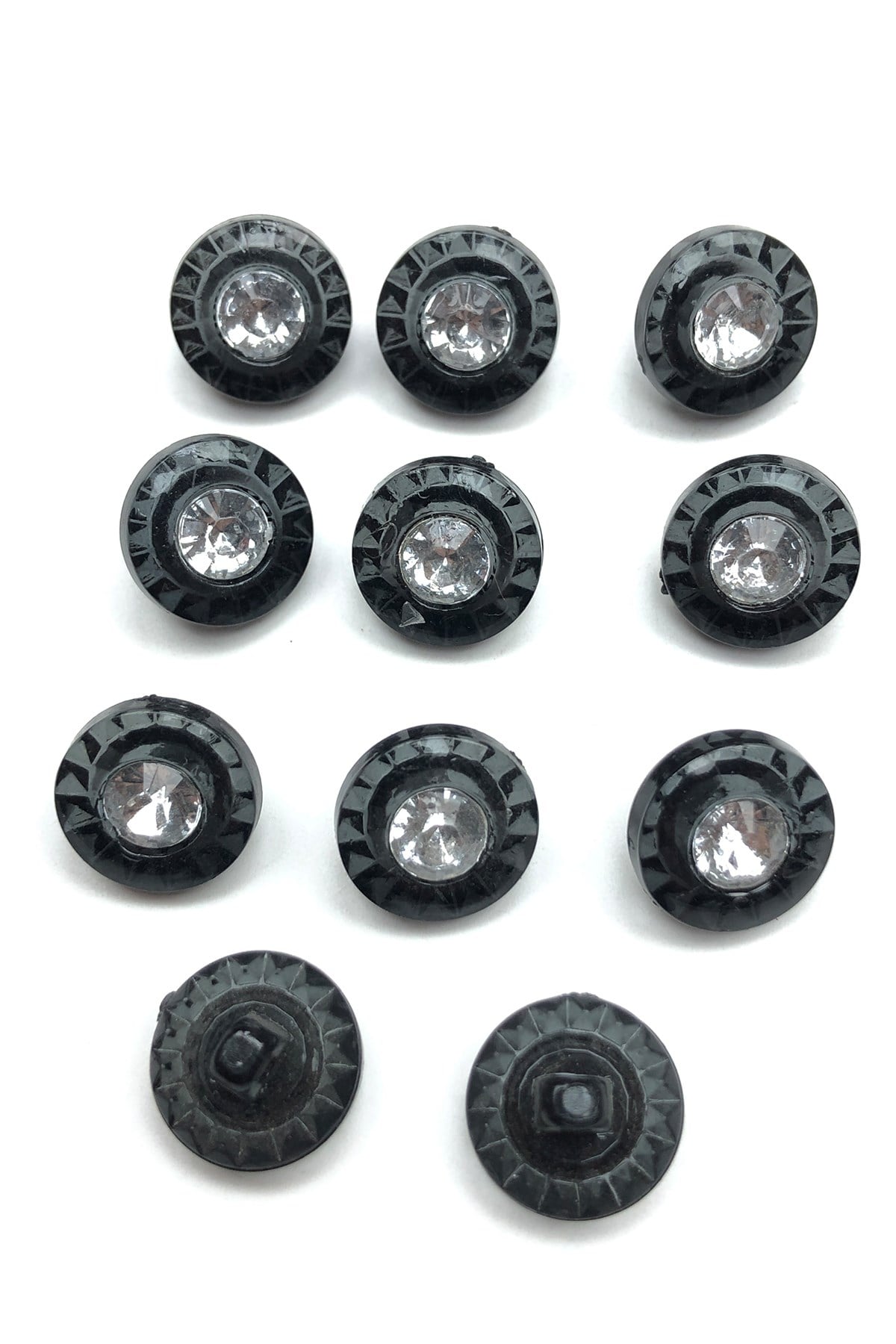 Black Plastic Stone Button
