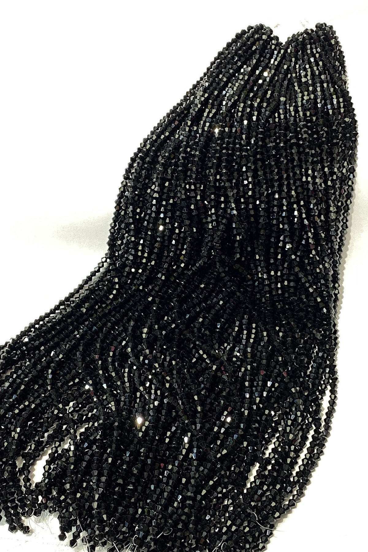 Siyah Pramit Dizi Kristal Boncuk 4 mm