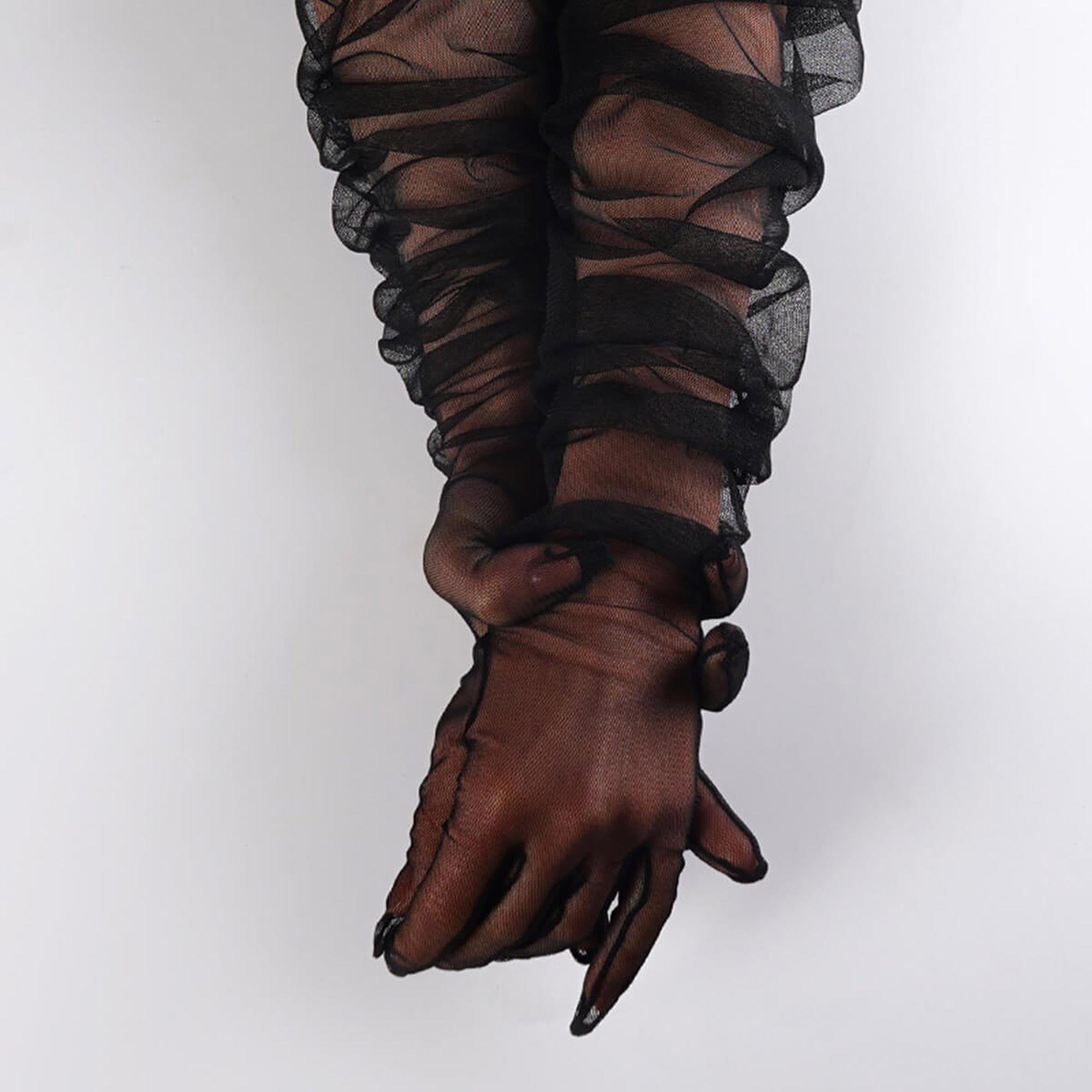 Toptan Siyah Sade Düz Dirsek Boy Gelin Eldiveni