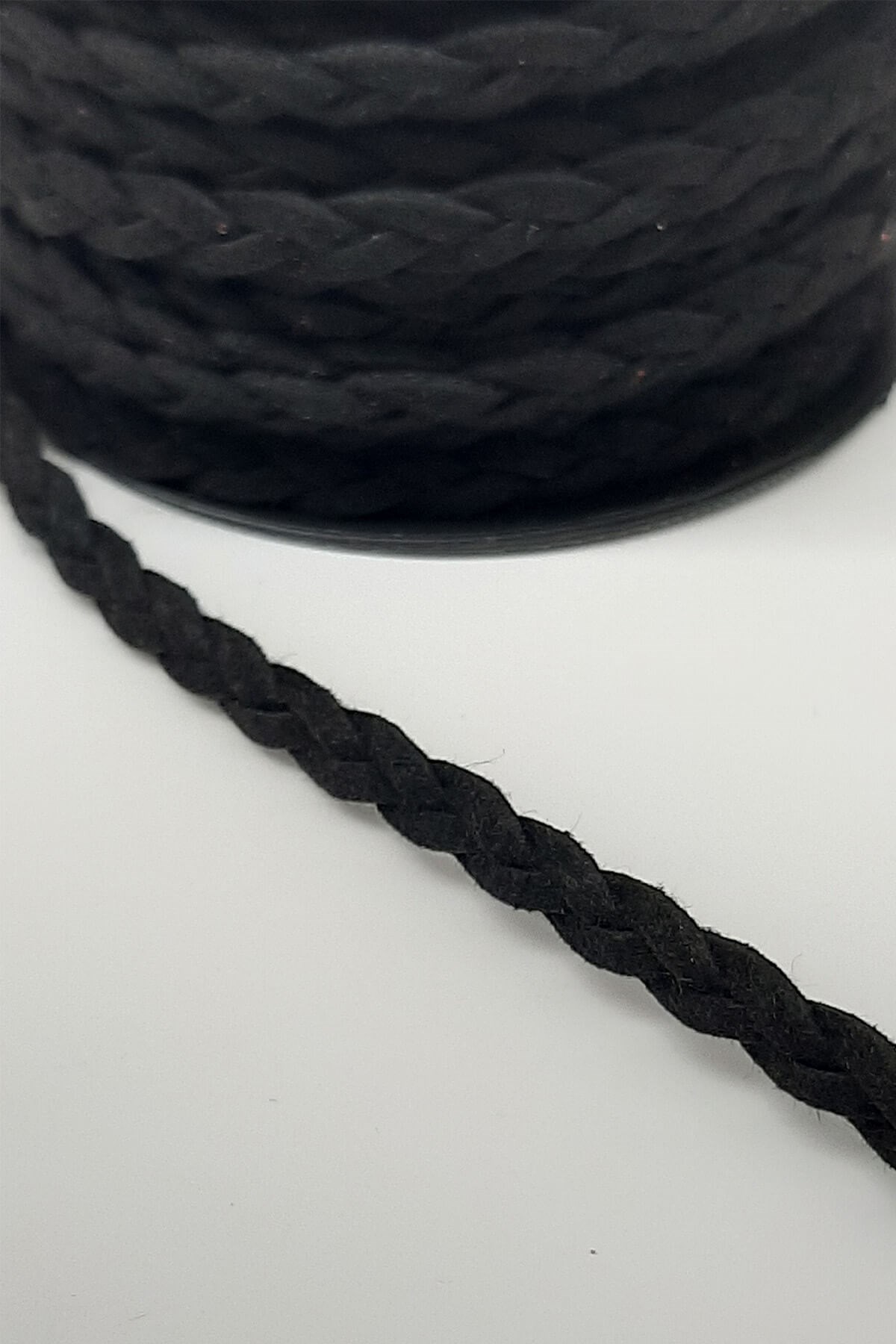 Black Suede Knitting Rope