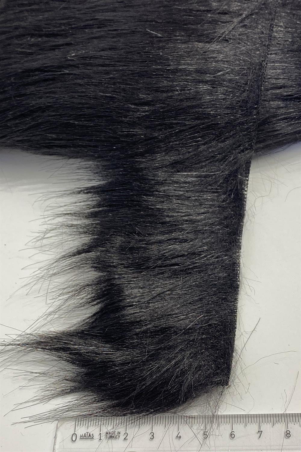 Siyah Suni Kürk Yapay Peluş Şerit