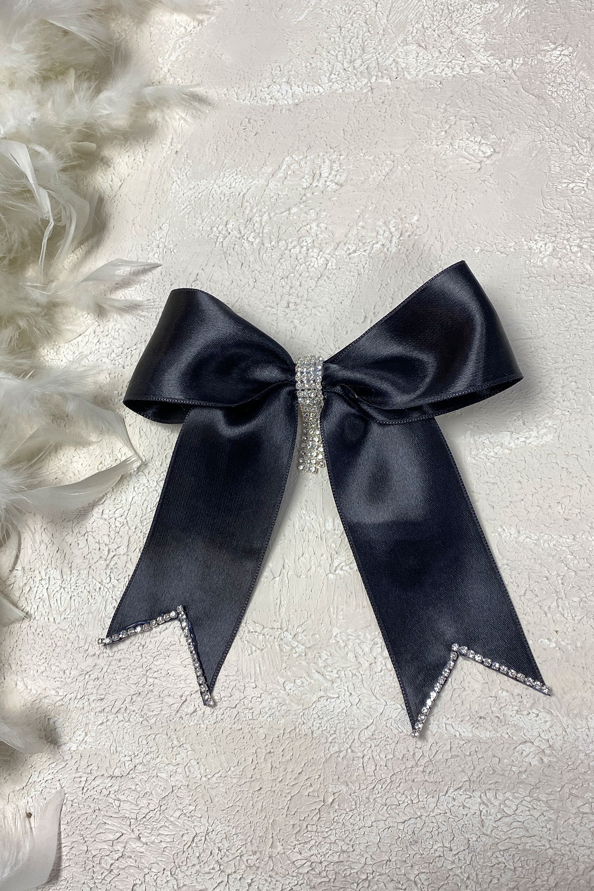 Black Stone Special Design Bow Hair Clip Accessory