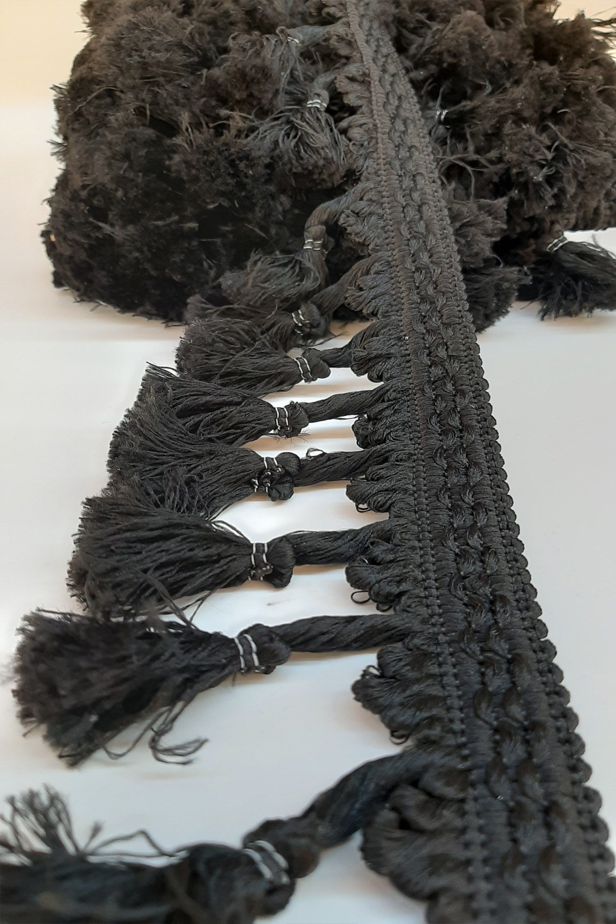 Black Bun Fringe Tassel 7Cm