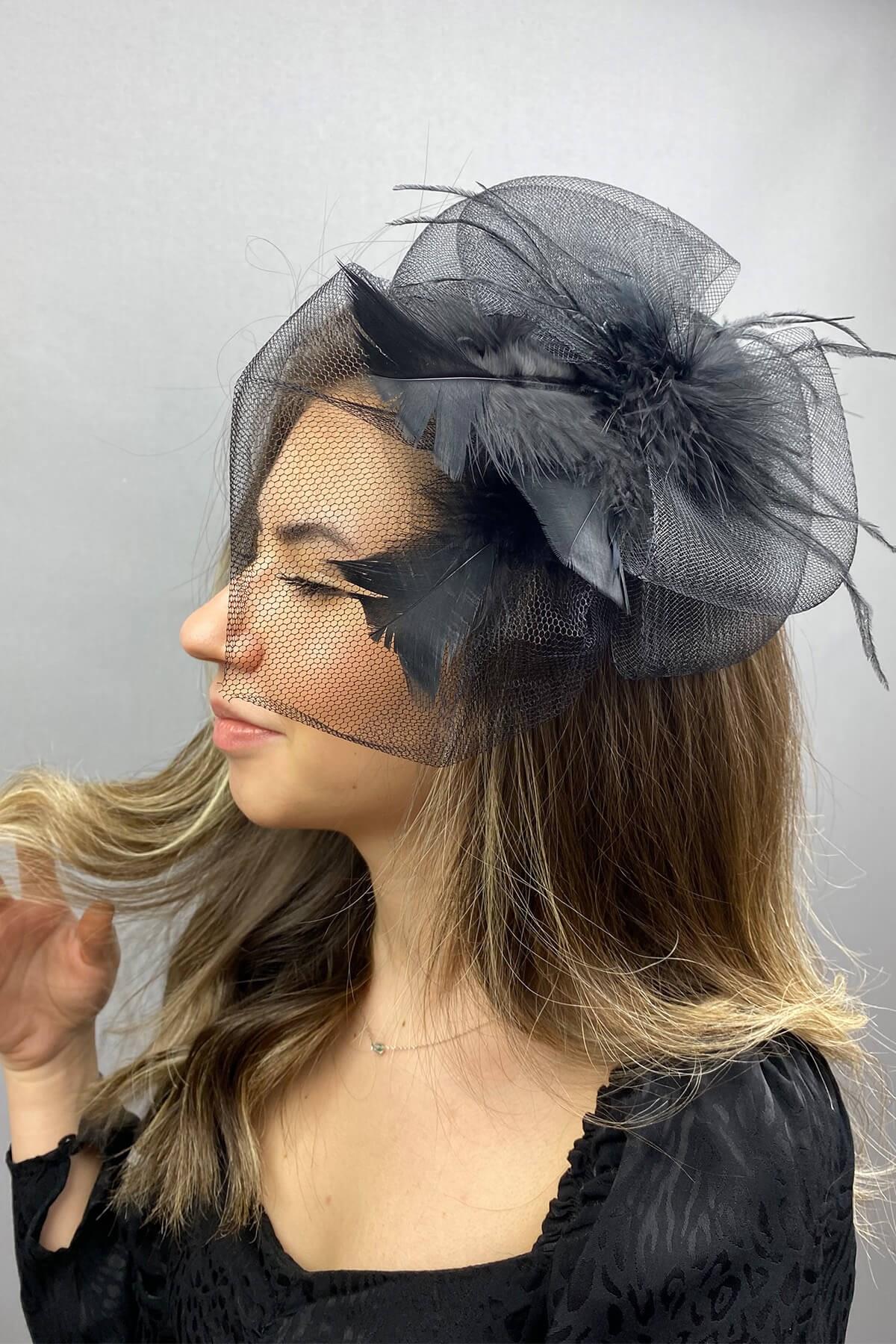 Toptan Siyah Vualet Nikah Şapkası