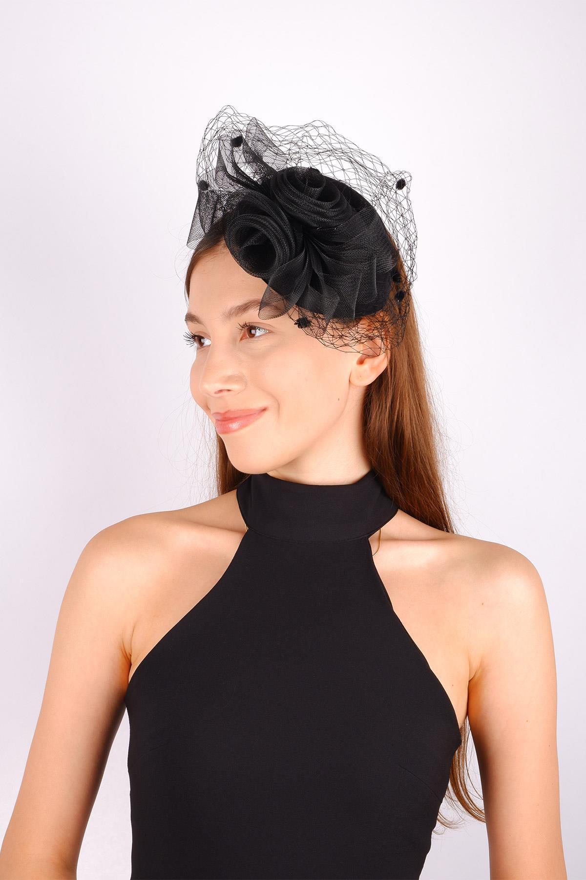 Black Voile Wedding Hat Milne Tulle Bridal Accessory