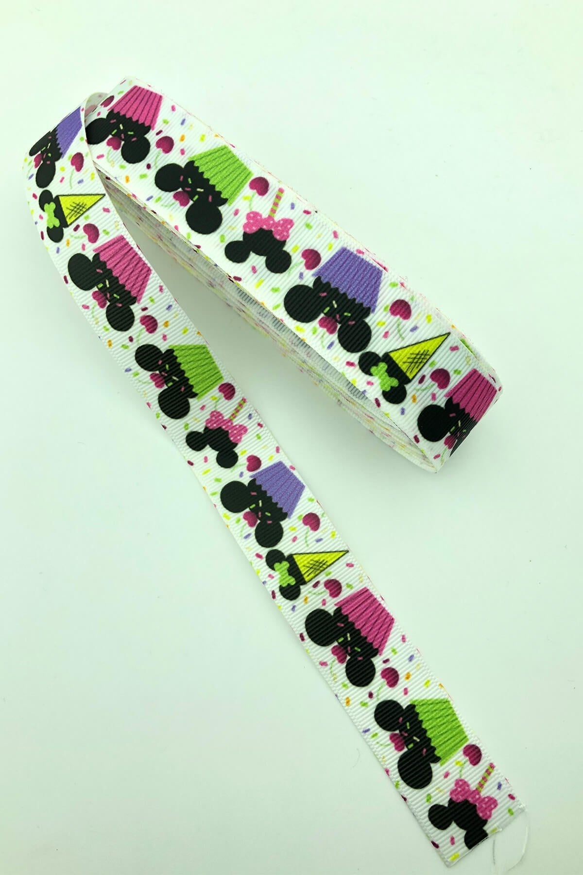 Black Cup Cake Printed Grosgrain Ribbon 10 Mt