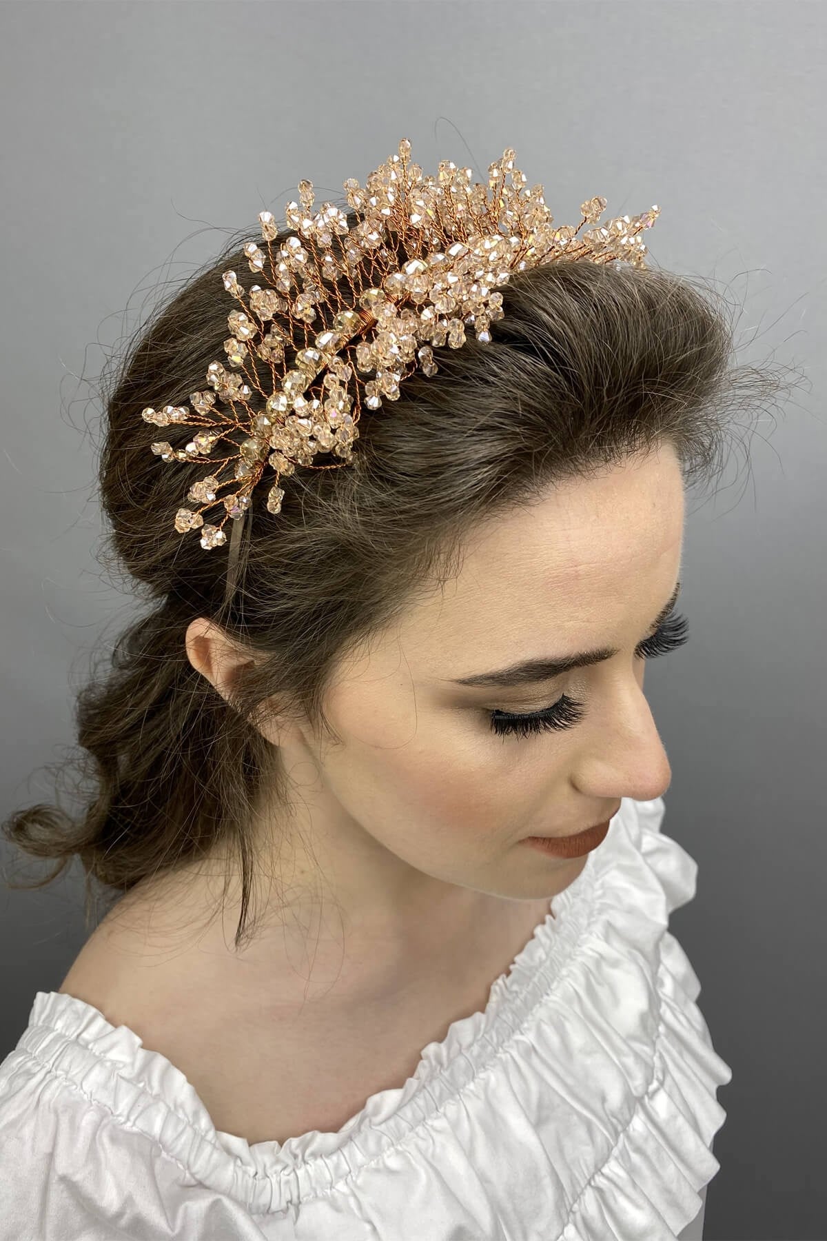 Soft Orange Sirius Crystal Stone Henna and Bridal Crown