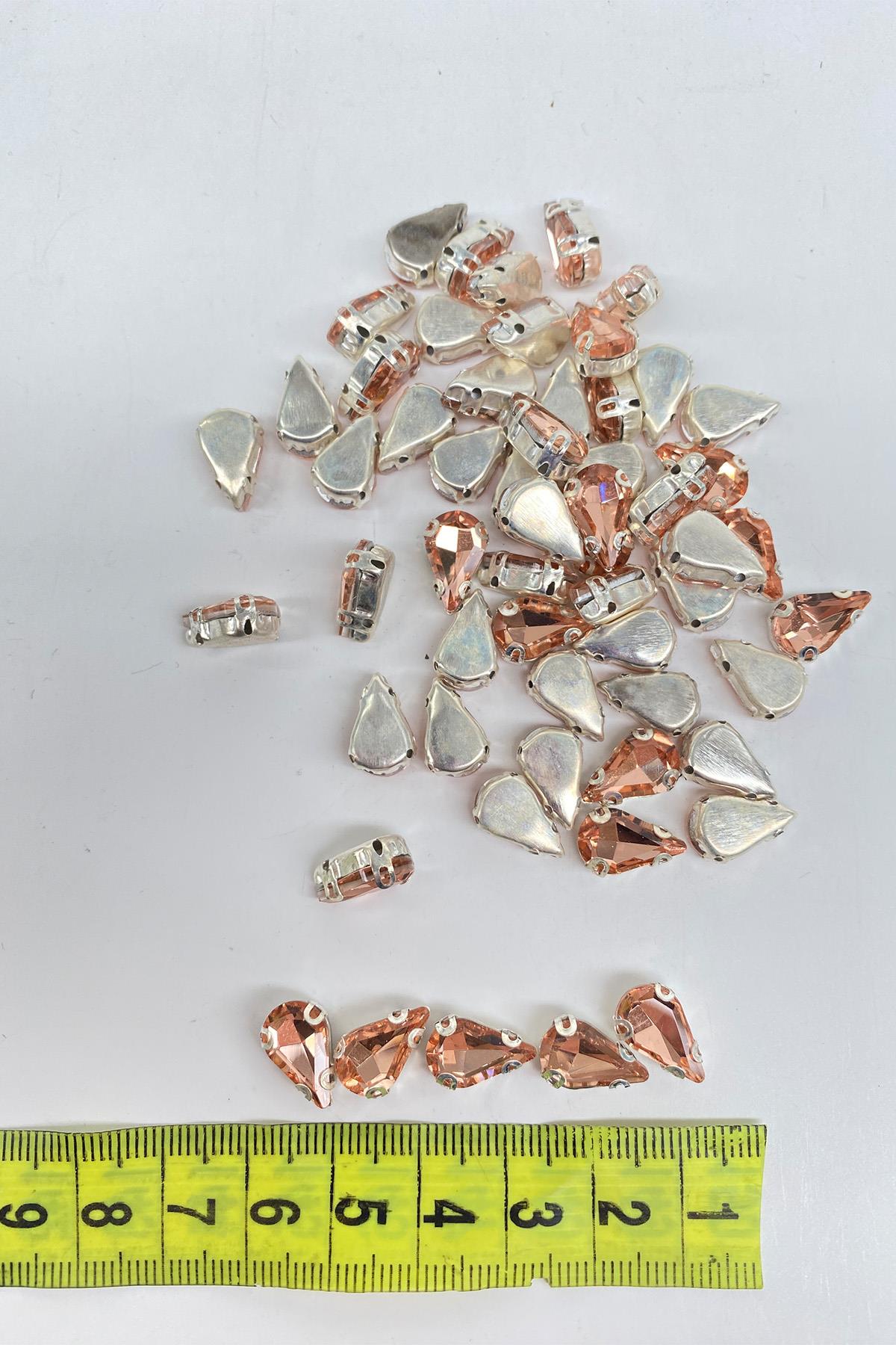Salmon Case Strut Bright Glass Drop Beads 10 Pieces