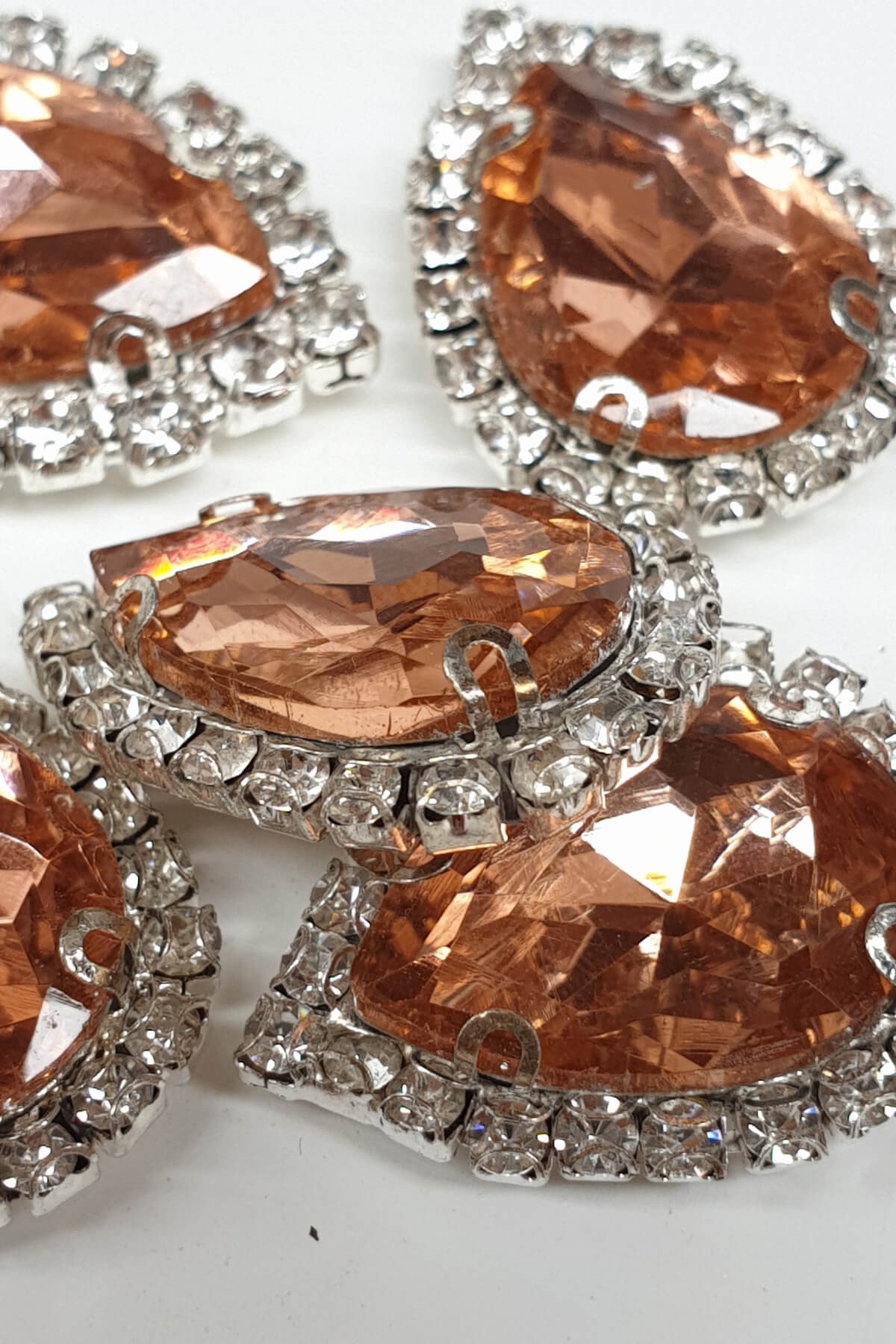 Salmon Color Drop Cased Studded Stone