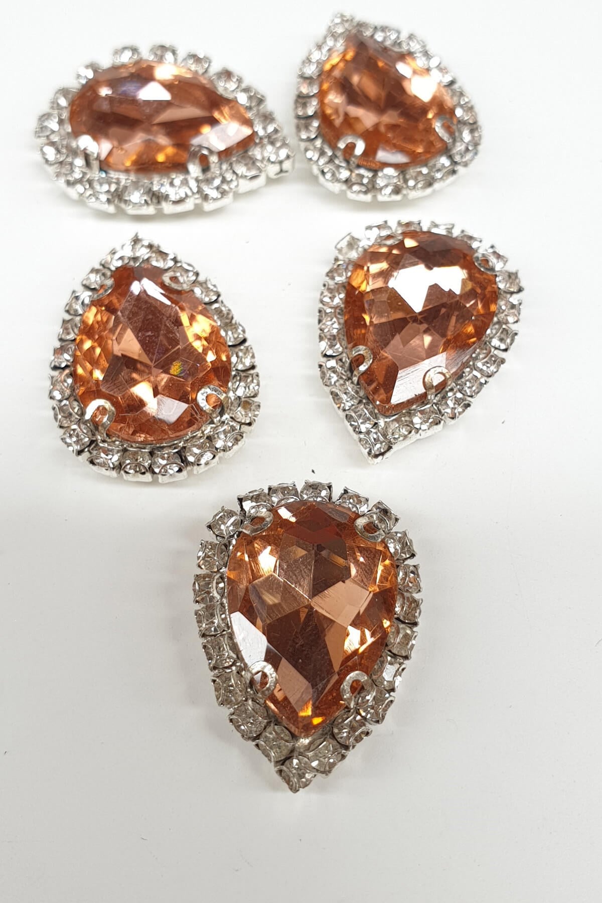 Salmon Color Drop Cased Studded Stone
