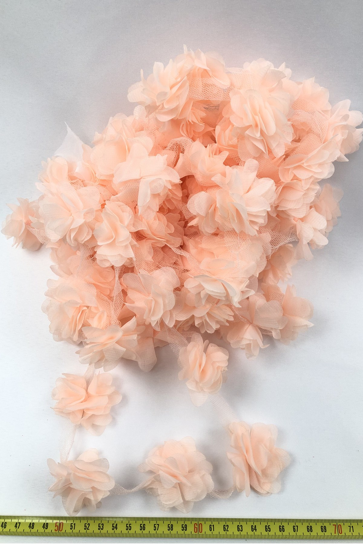 Salmon Color Laser Cut Tulle Flower
