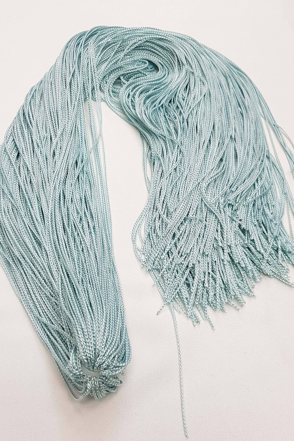 Su Yeşili Tek Bağ Saçaklı Püskül 60 cm (1 adet)