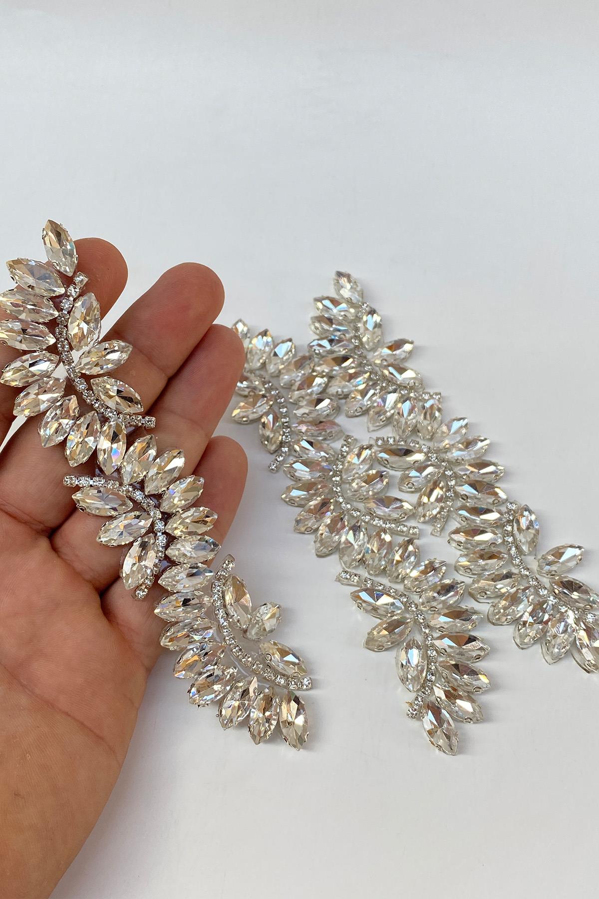 Su Yolu Motifli Ütüyle Yapışan Parlak Taşlı Aplik