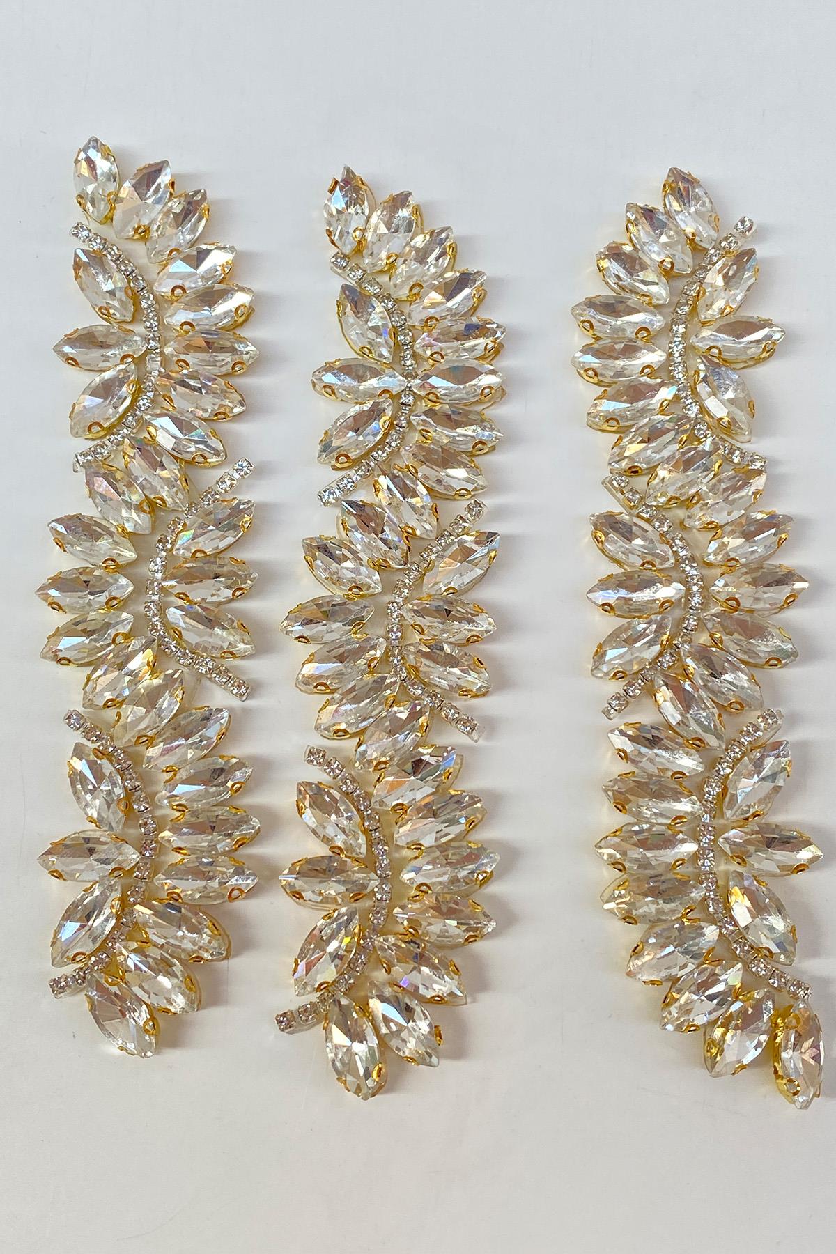 Su Yolu Motifli Ütüyle Yapışan Parlak Taşlı Aplik