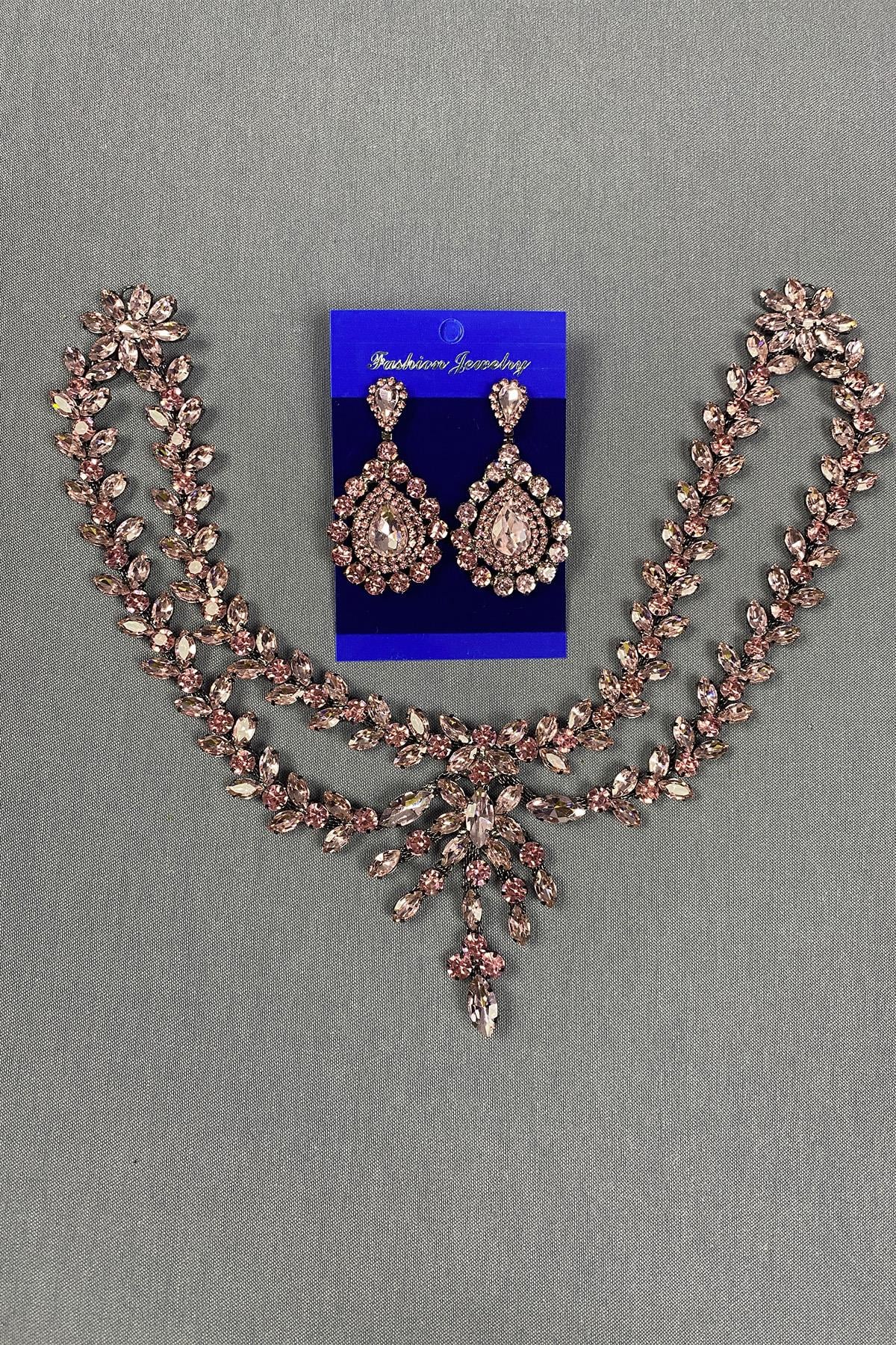 Sultan Stone Pediment Bridal Henna Hair Accessory and Drop Earrings