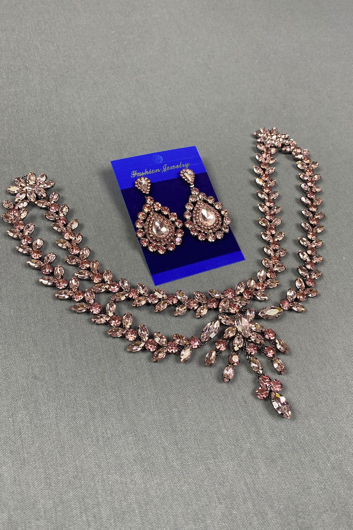 Sultan Stone Pediment Bridal Henna Hair Accessory and Drop Earrings
