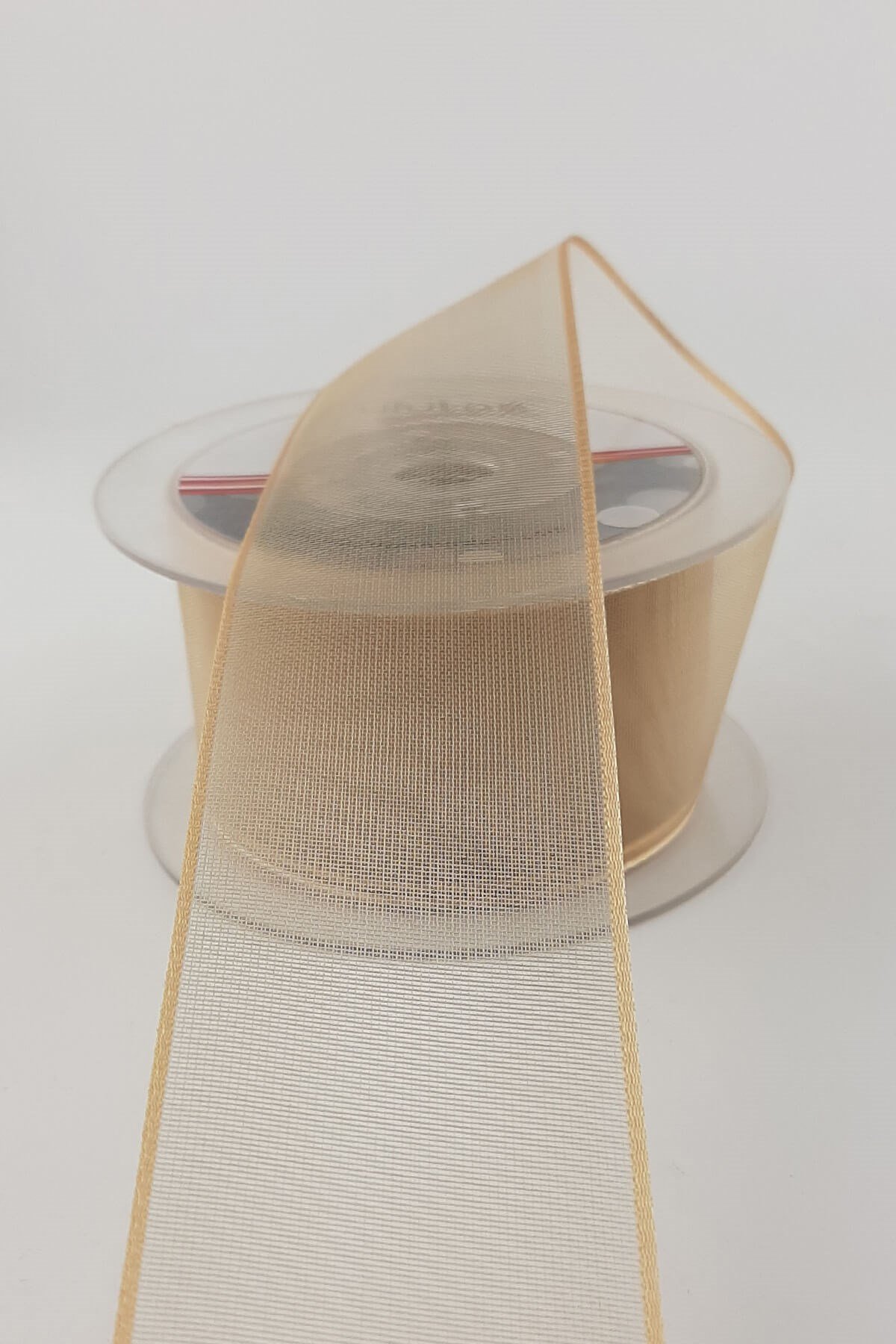 شريط شيفون سادة بني حليب 20 متر