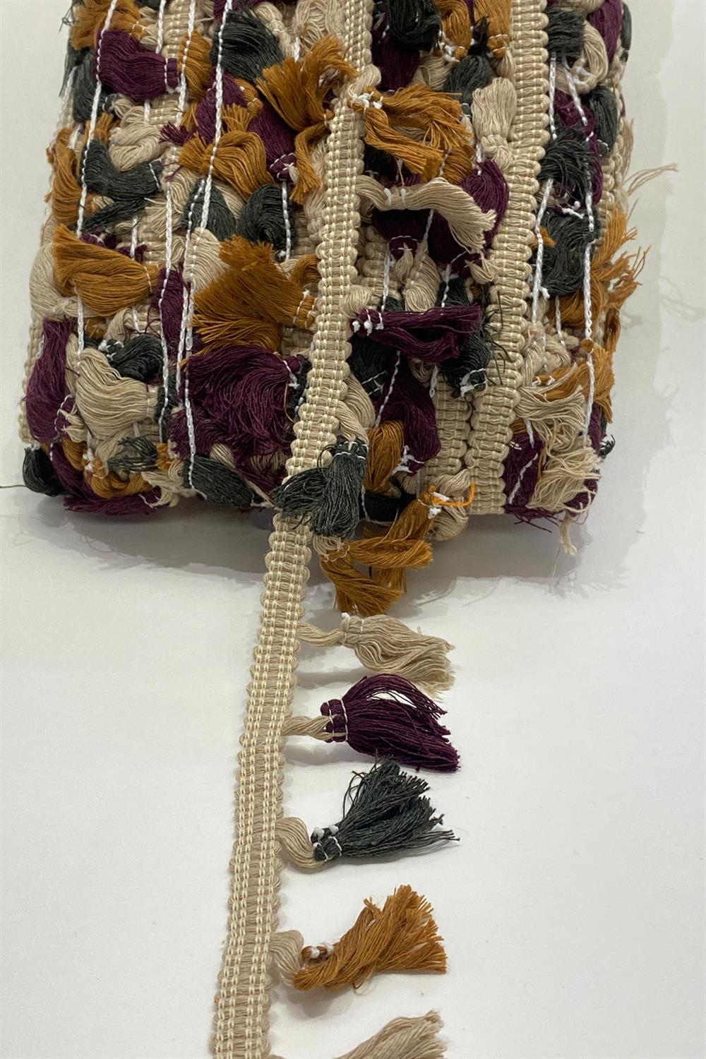 Milk Brown Colorful Cotton Bun Fringe Tassel