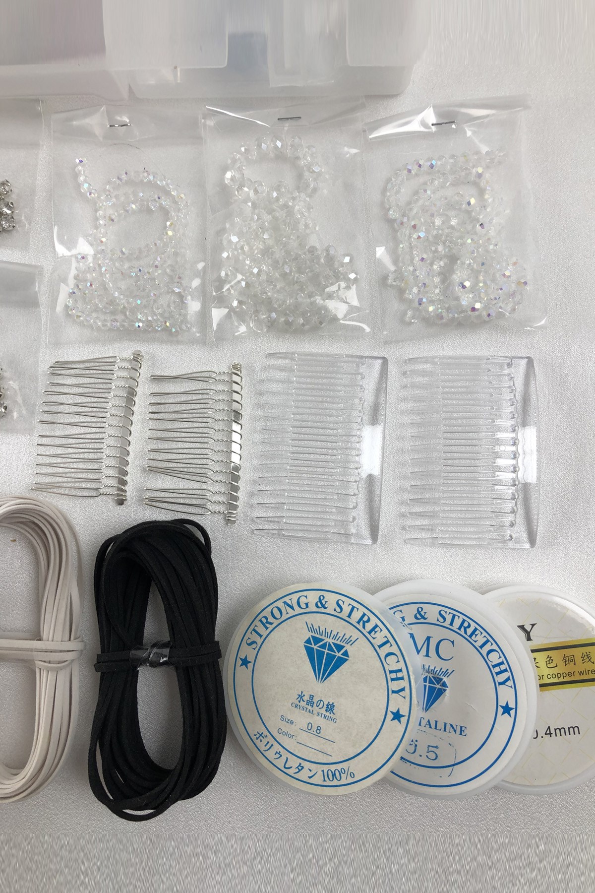 صنع المجوهرات المواد الكريستال والحجر مطرز مجموعة