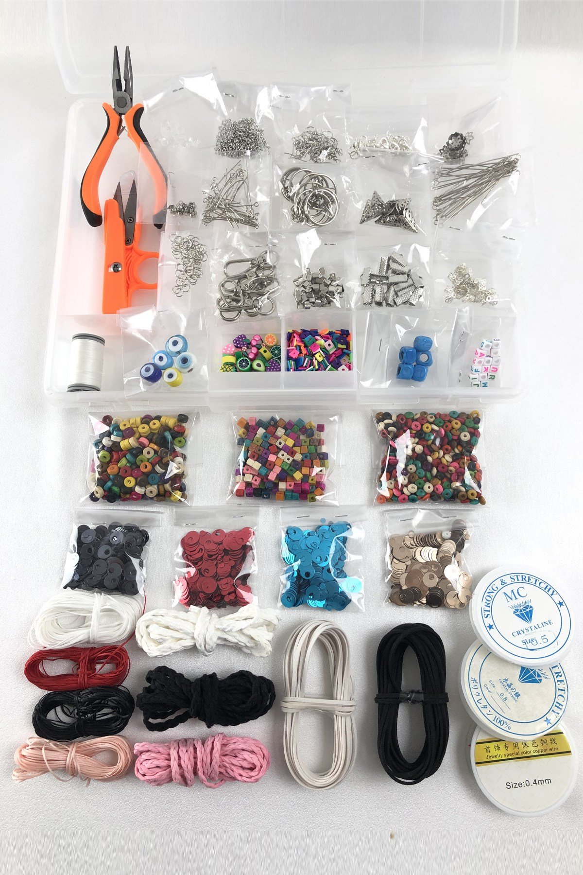 صنع المجوهرات المواد الترتر ومجموعة الخرز الخشبي