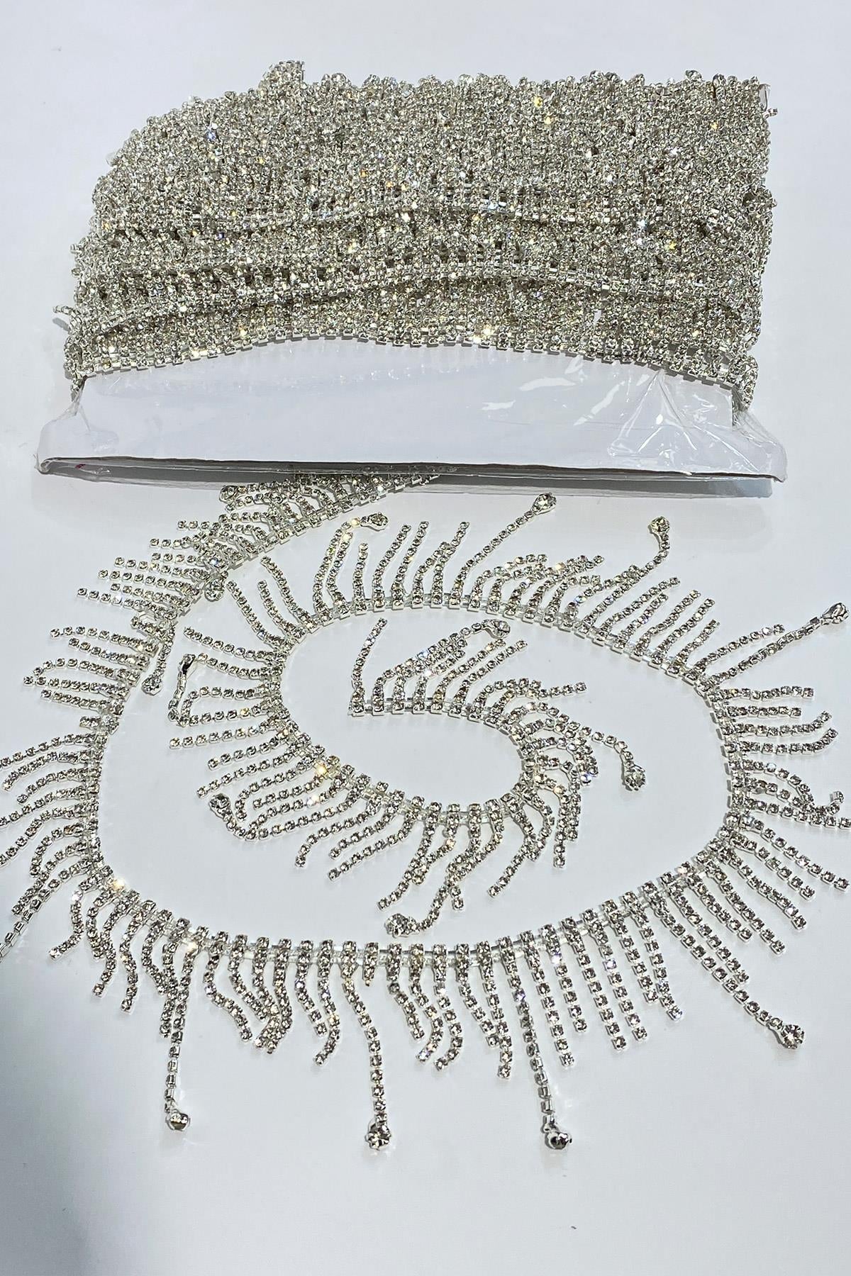 Stone Evening Dress Ribbon Fringe Tassel Accessory