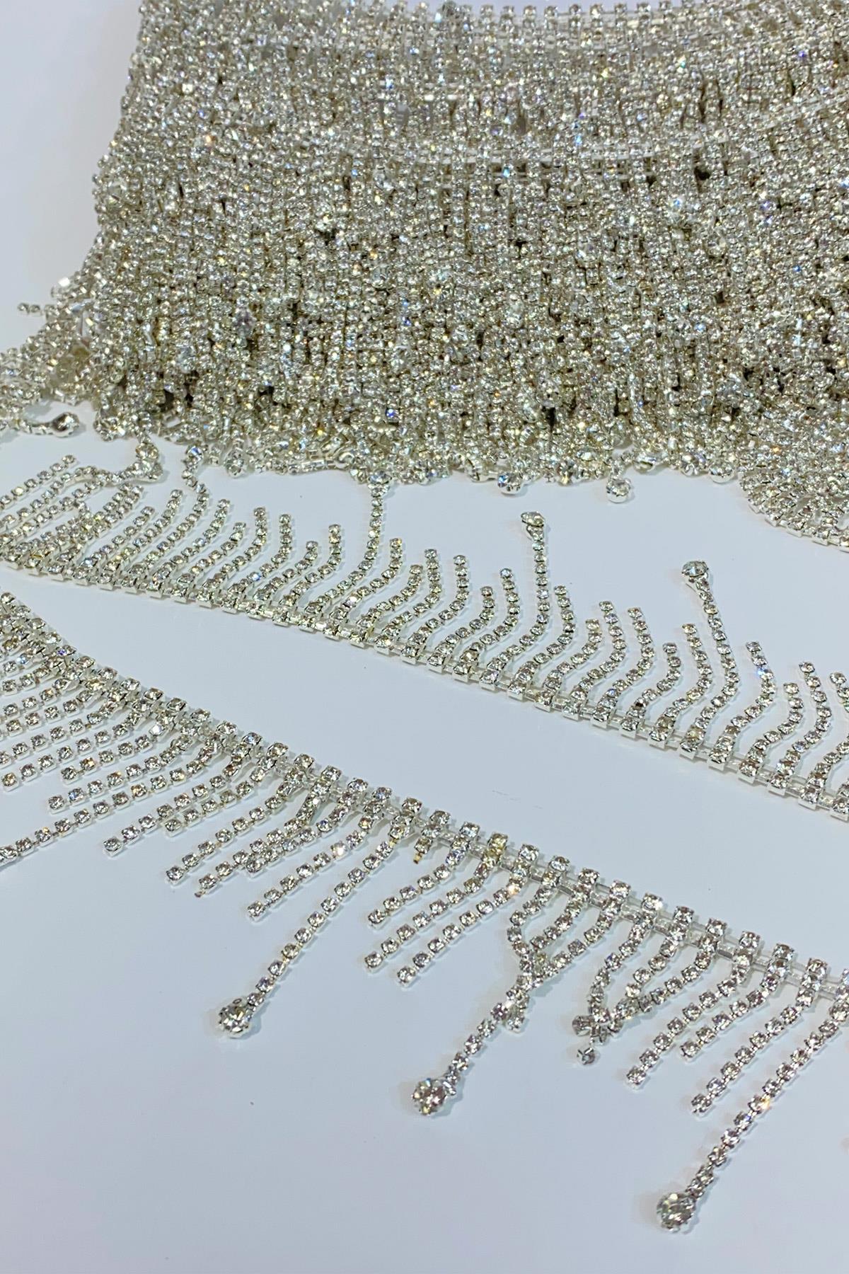 Stone Evening Dress Ribbon Fringe Tassel Accessory