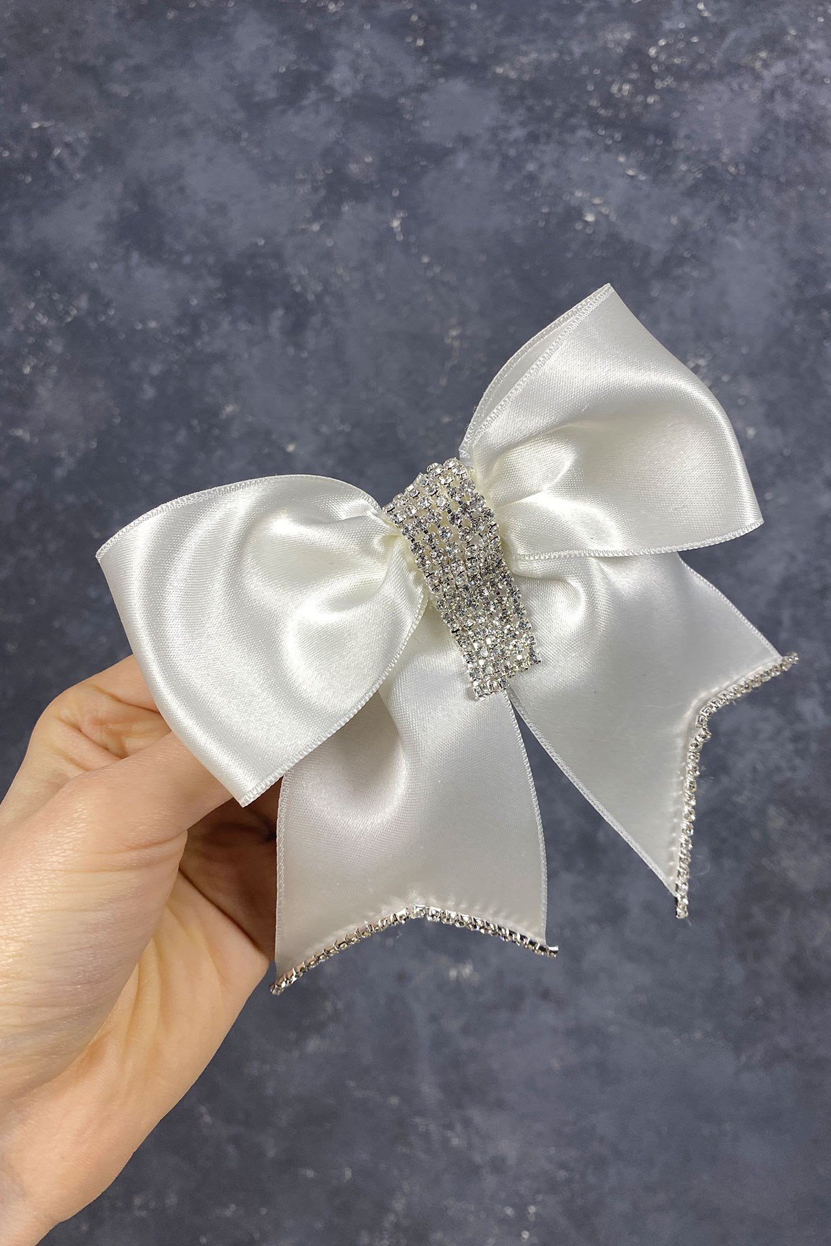 Taşlı Fiyonklu Tasarım Gelin Nikah Saç Aksesuarı 