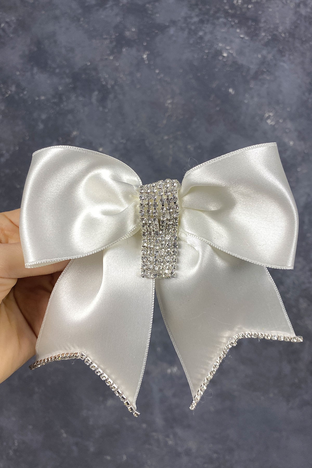 Taşlı Fiyonklu Tasarım Gelin Nikah Saç Aksesuarı 