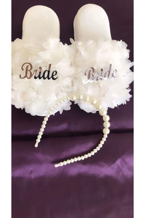Terlik Çeşitleri Kadın Beyaz Bride Taç Terlik