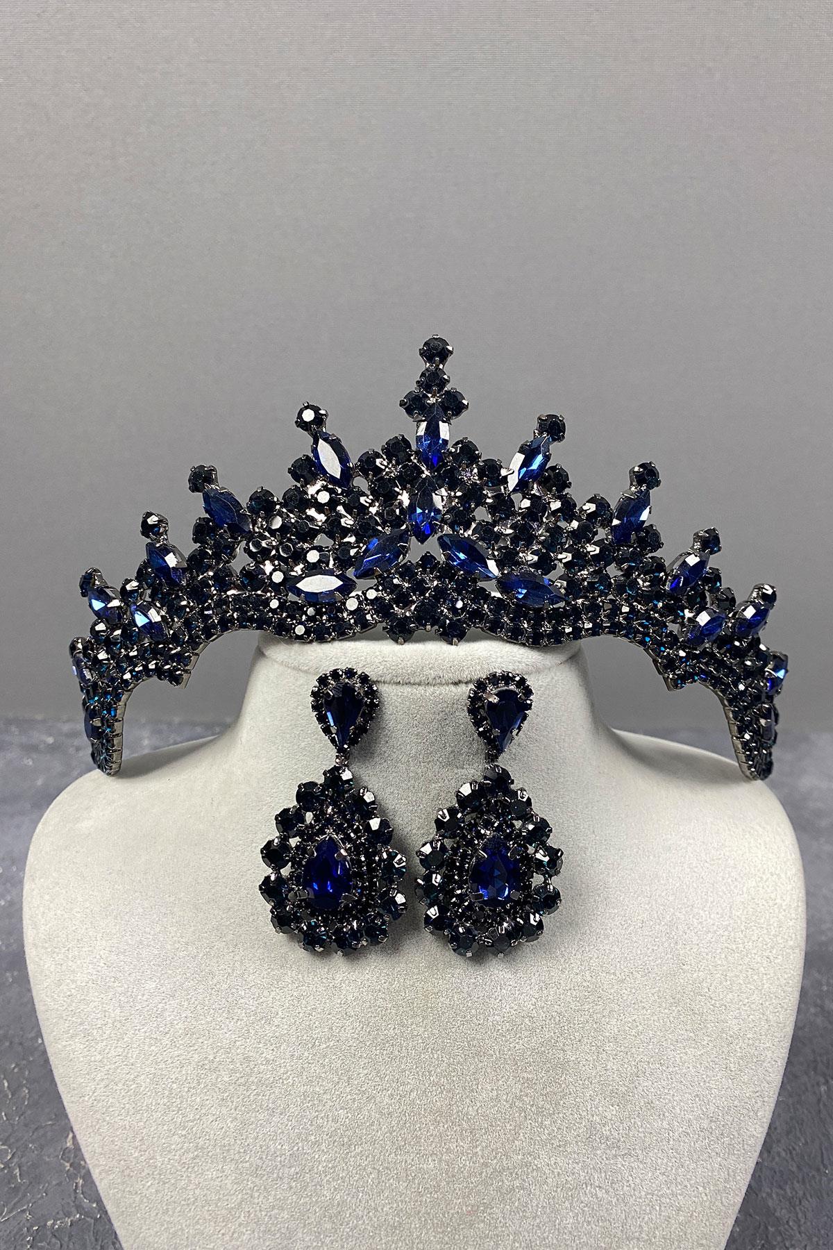 Tokyo Stone Bridal Henna Tiara and Stud Earrings Set