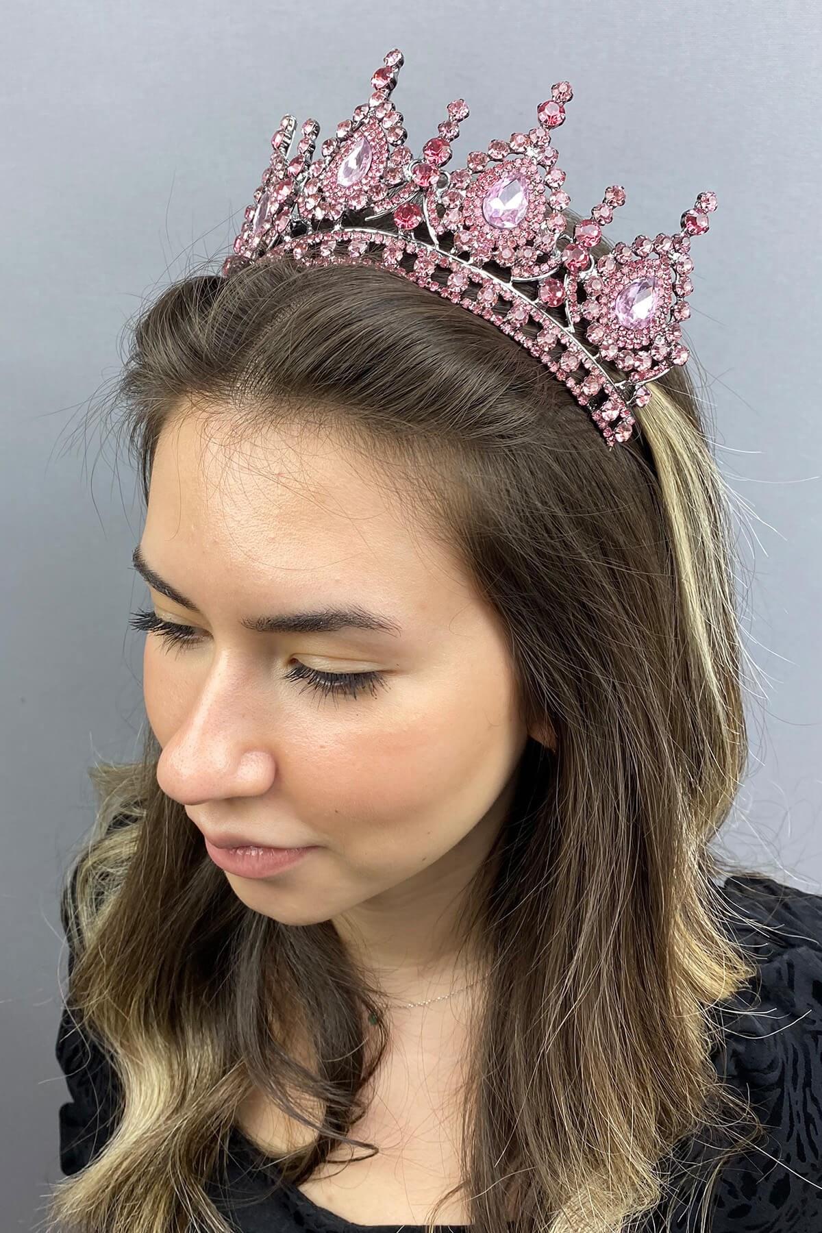 Toptan Ahu Model Pembe Gelin Tacı