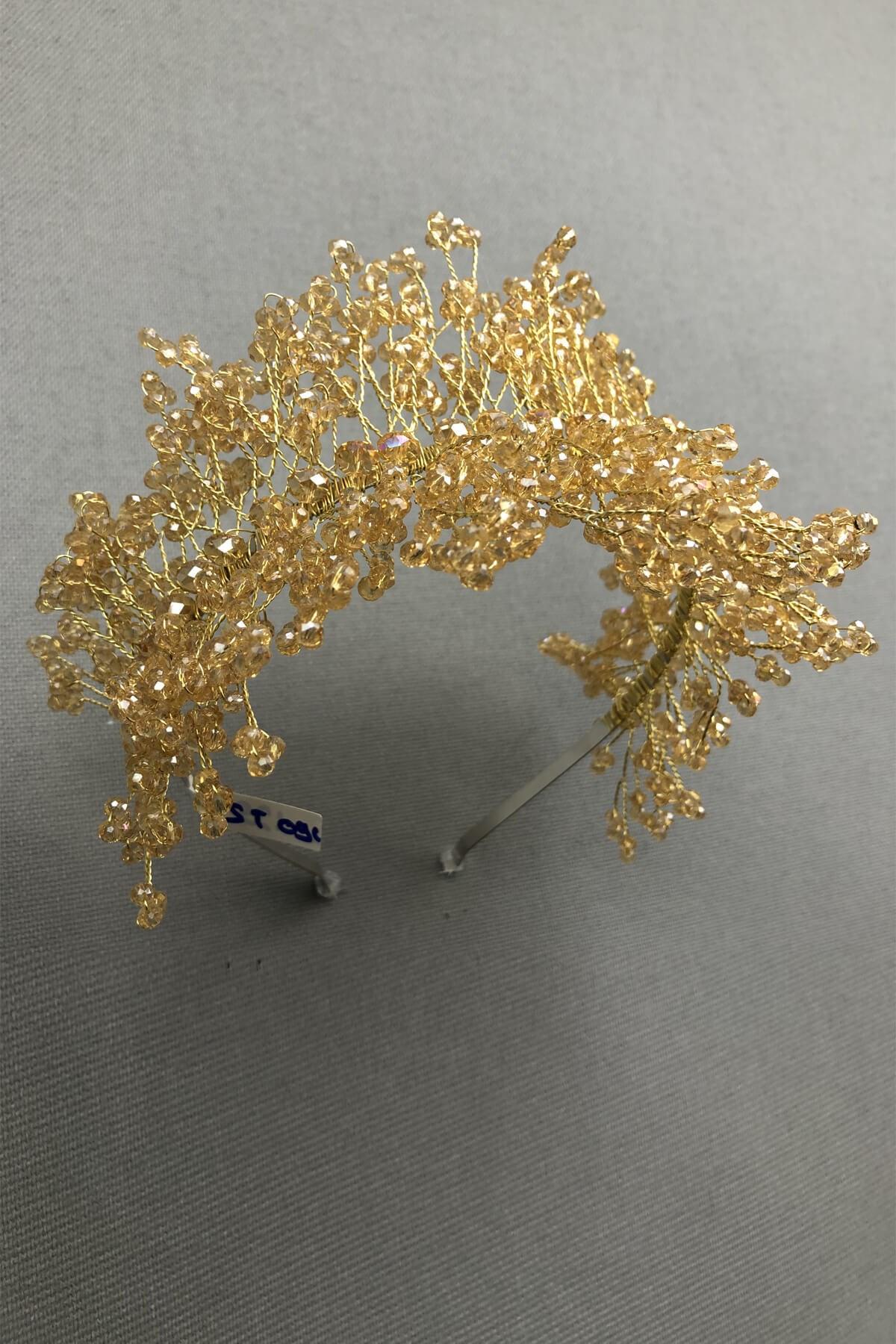 Wholesale Golden Yellow Sirius Crystal Stone Henna and Bridal Crown