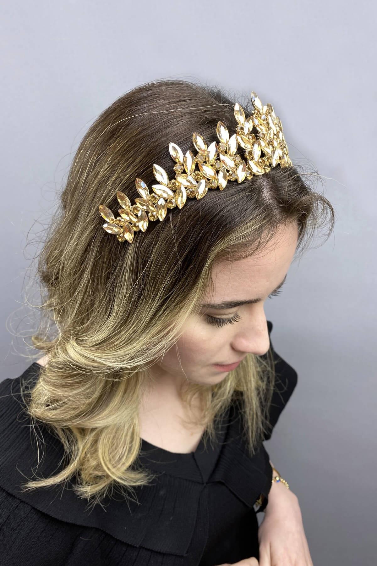 Wholesale Golden Yellow Subra Model Bridal Henna Crown