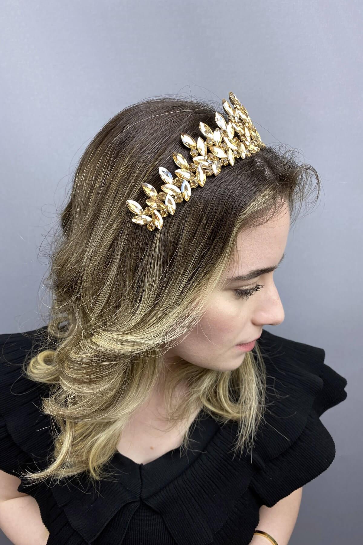 Wholesale Golden Yellow Subra Model Bridal Henna Crown