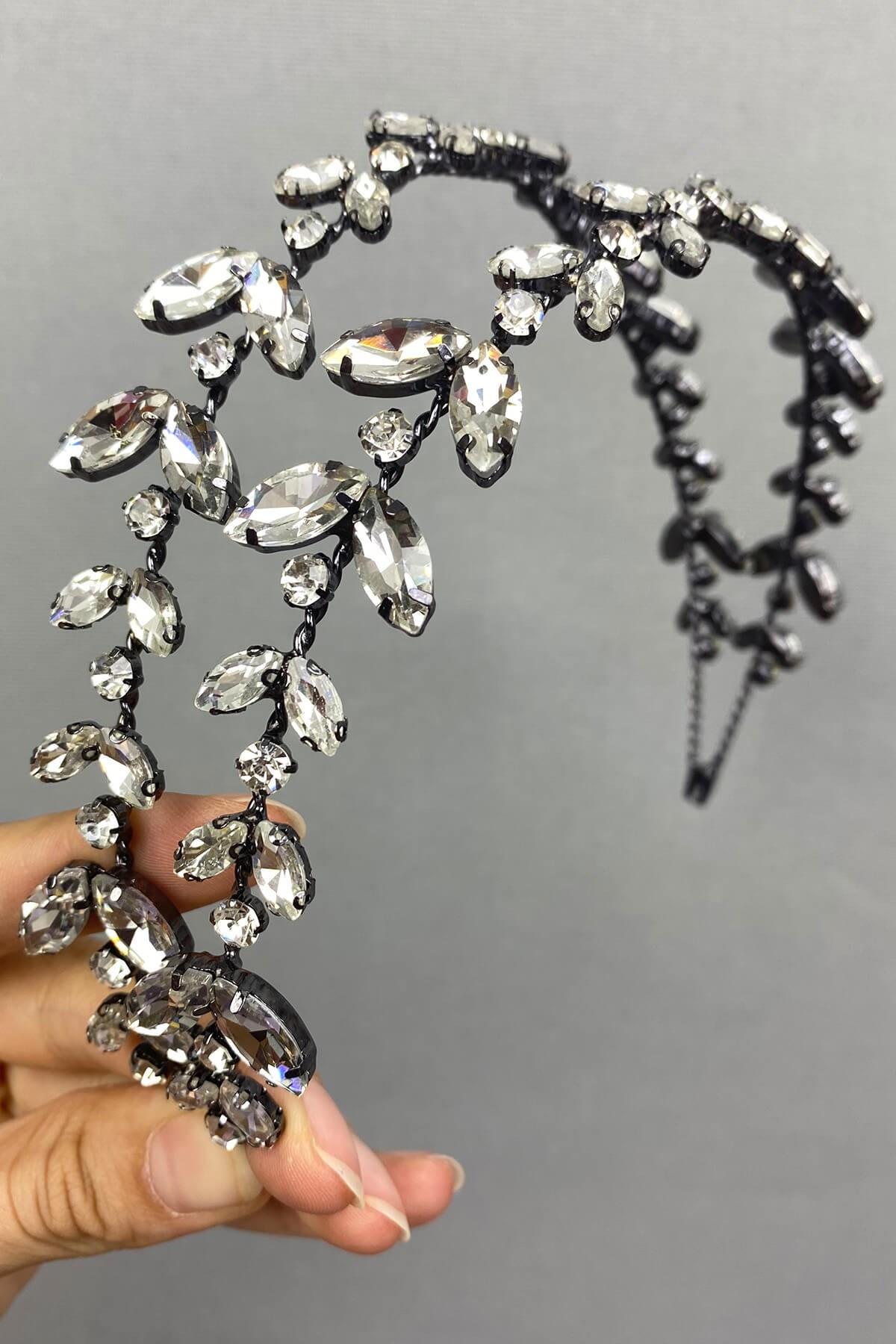 Wholesale Anthracite Gray Alpha Model Bridal Henna Crown