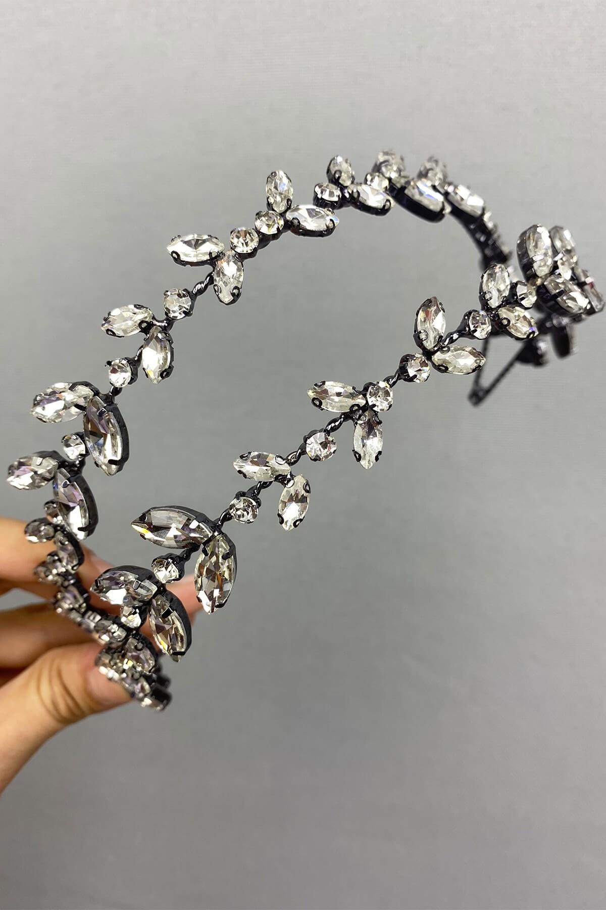Wholesale Anthracite Gray Alpha Model Bridal Henna Crown