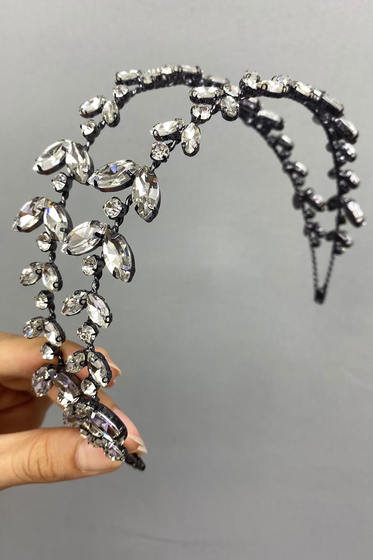 Wholesale Anthracite Gray Alpha Model Bridal Henna Crown