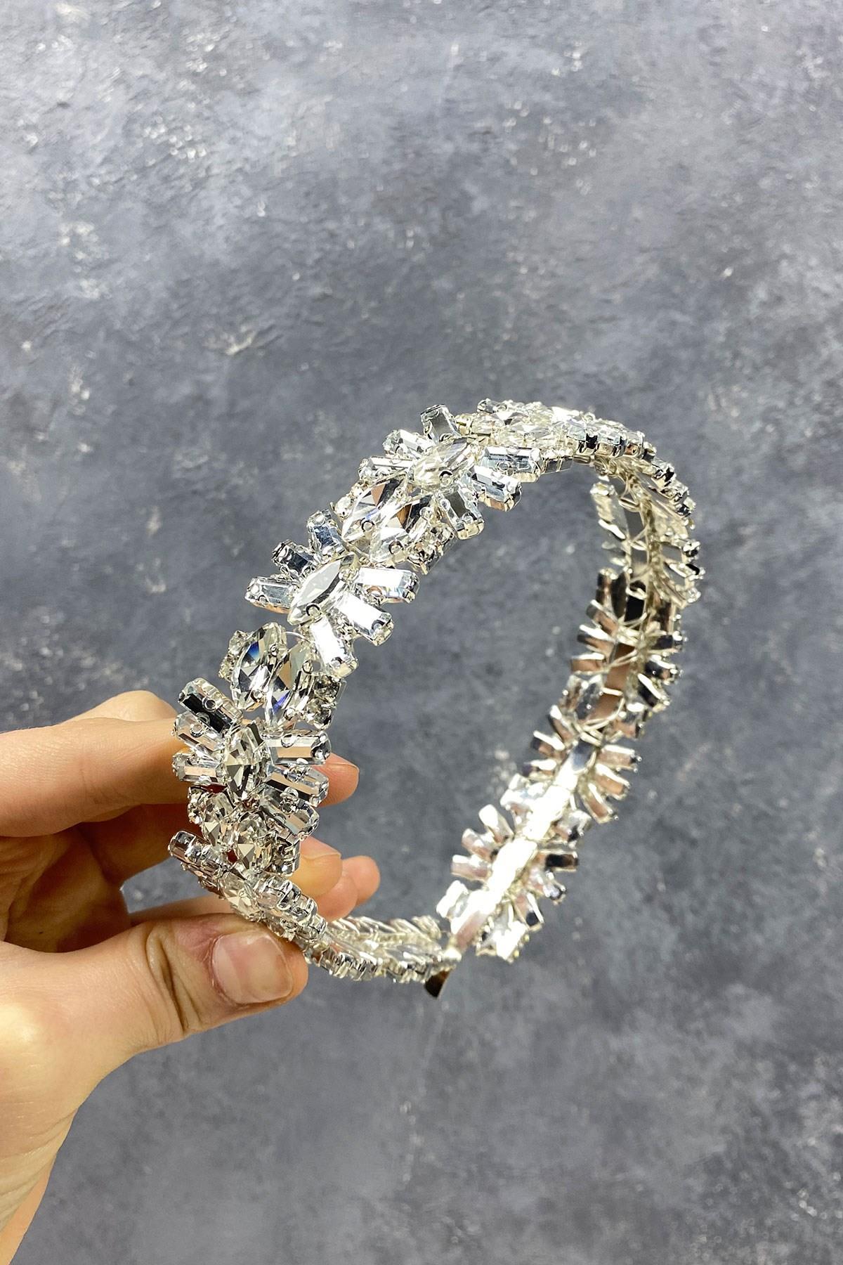 Toptan Baget Taşlı Saç Aksesuarı Gelin Tacı