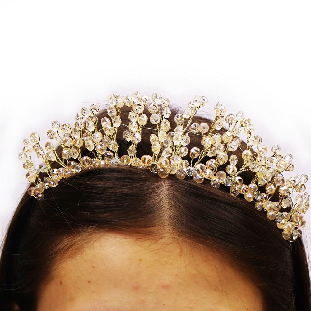 Wholesale Honey Color Transparent Crystal Hair Accessory