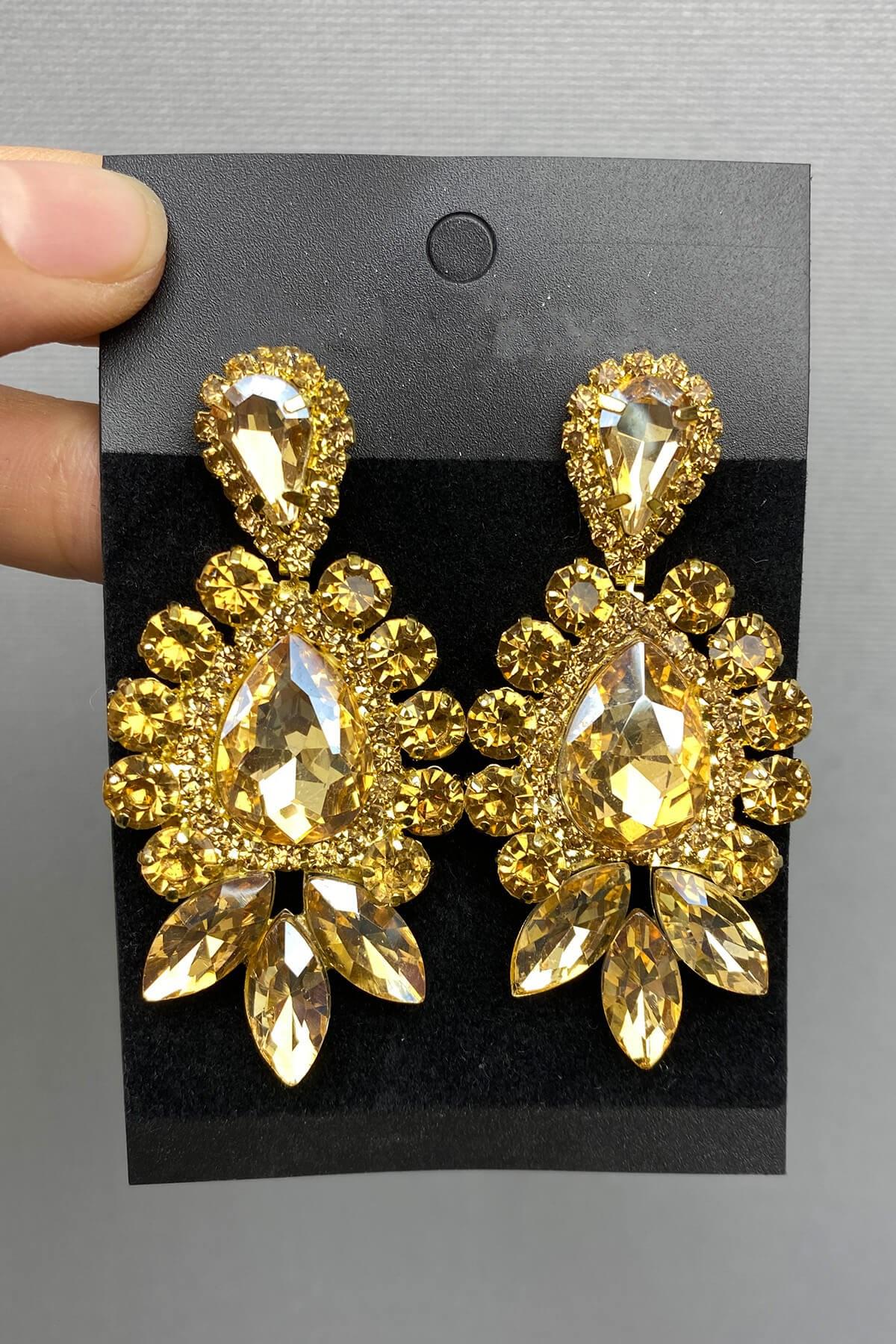 Toptan Bal Rengi Subra Gelin Kına Tac ve Küpe