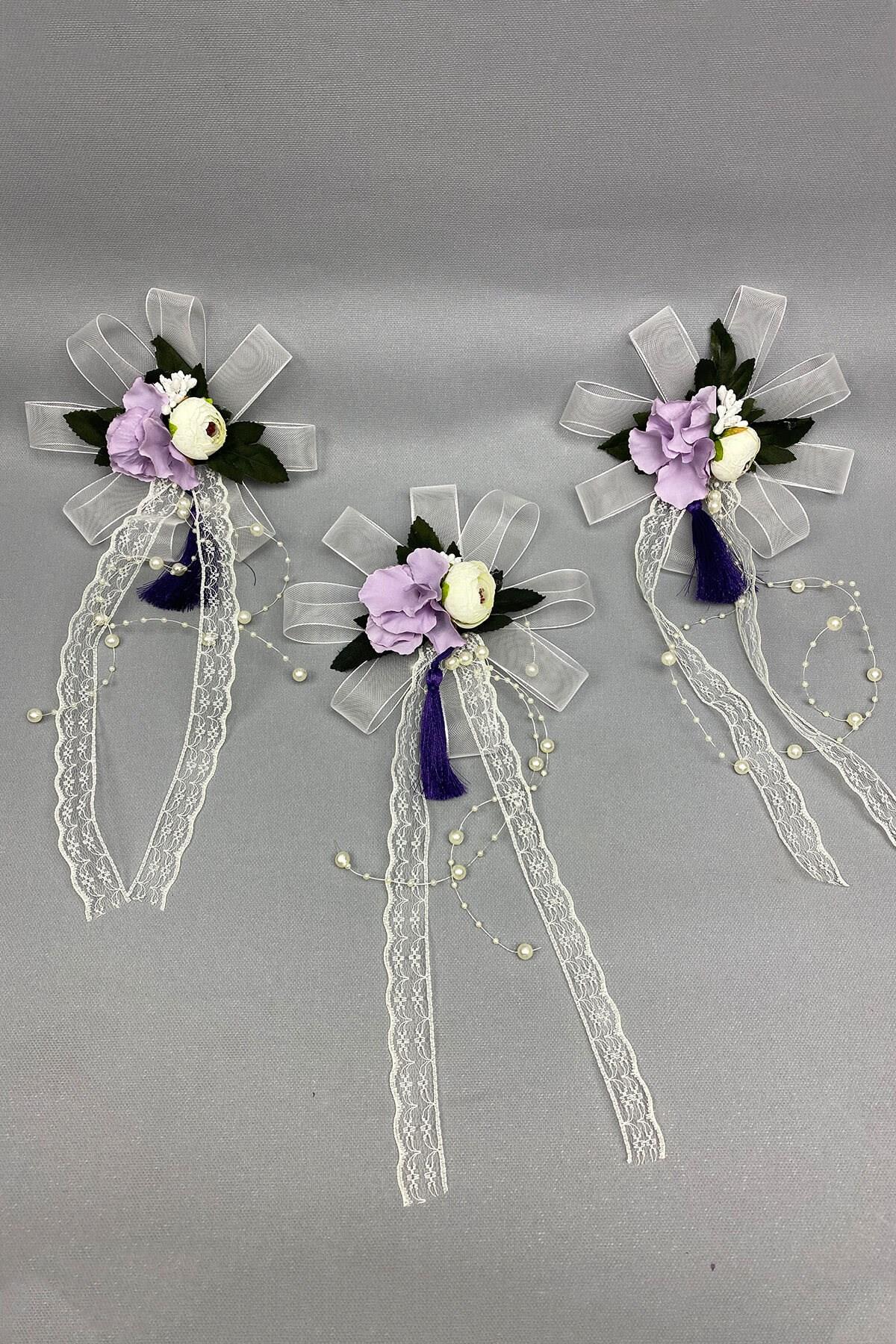 Toptan Bohça Bavul ve Konvoy Araba Süsü  3 Adet Lila